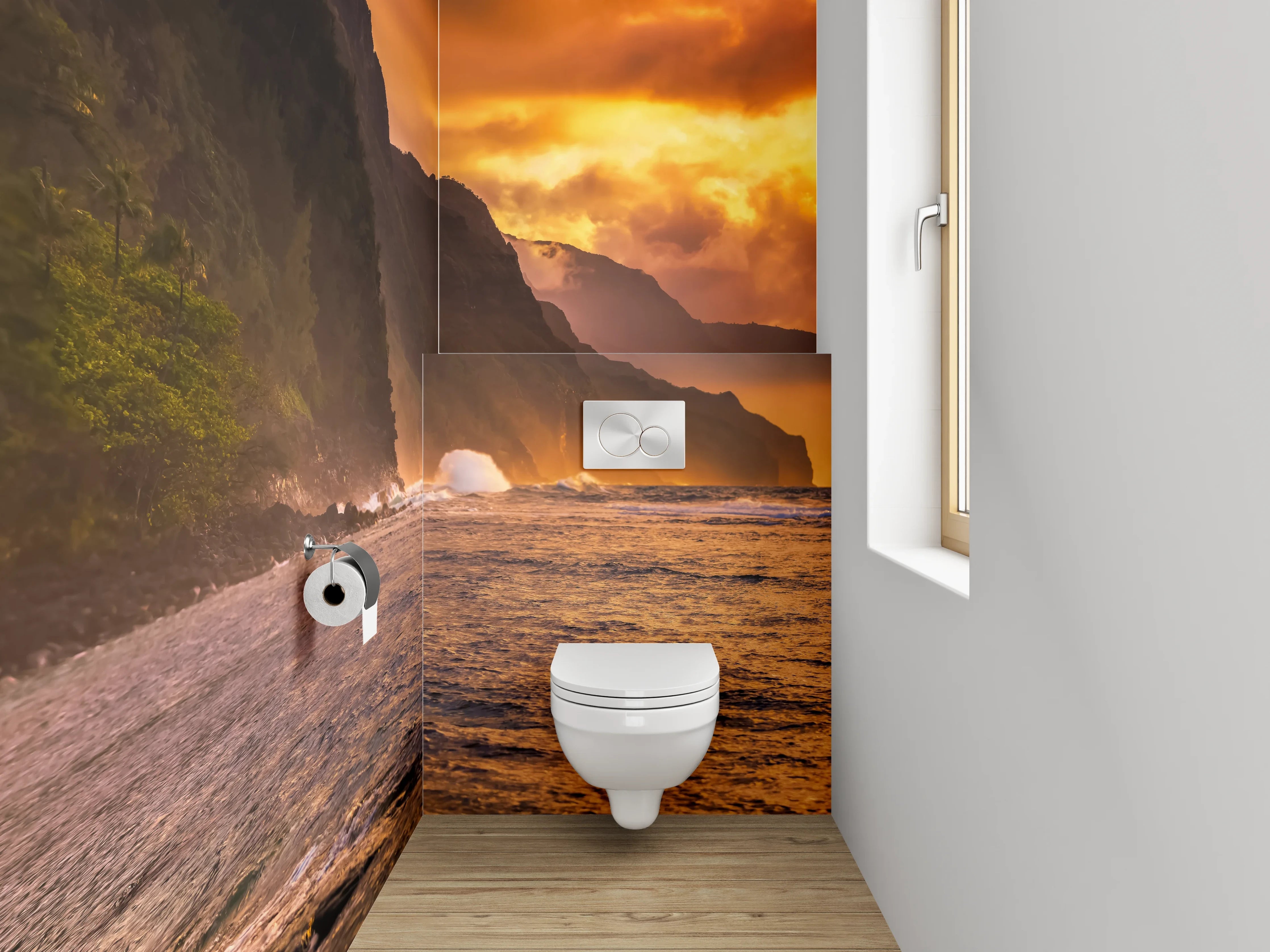 WC-Rückwand - Romantische Strandhochzeit im Sonnenuntergang