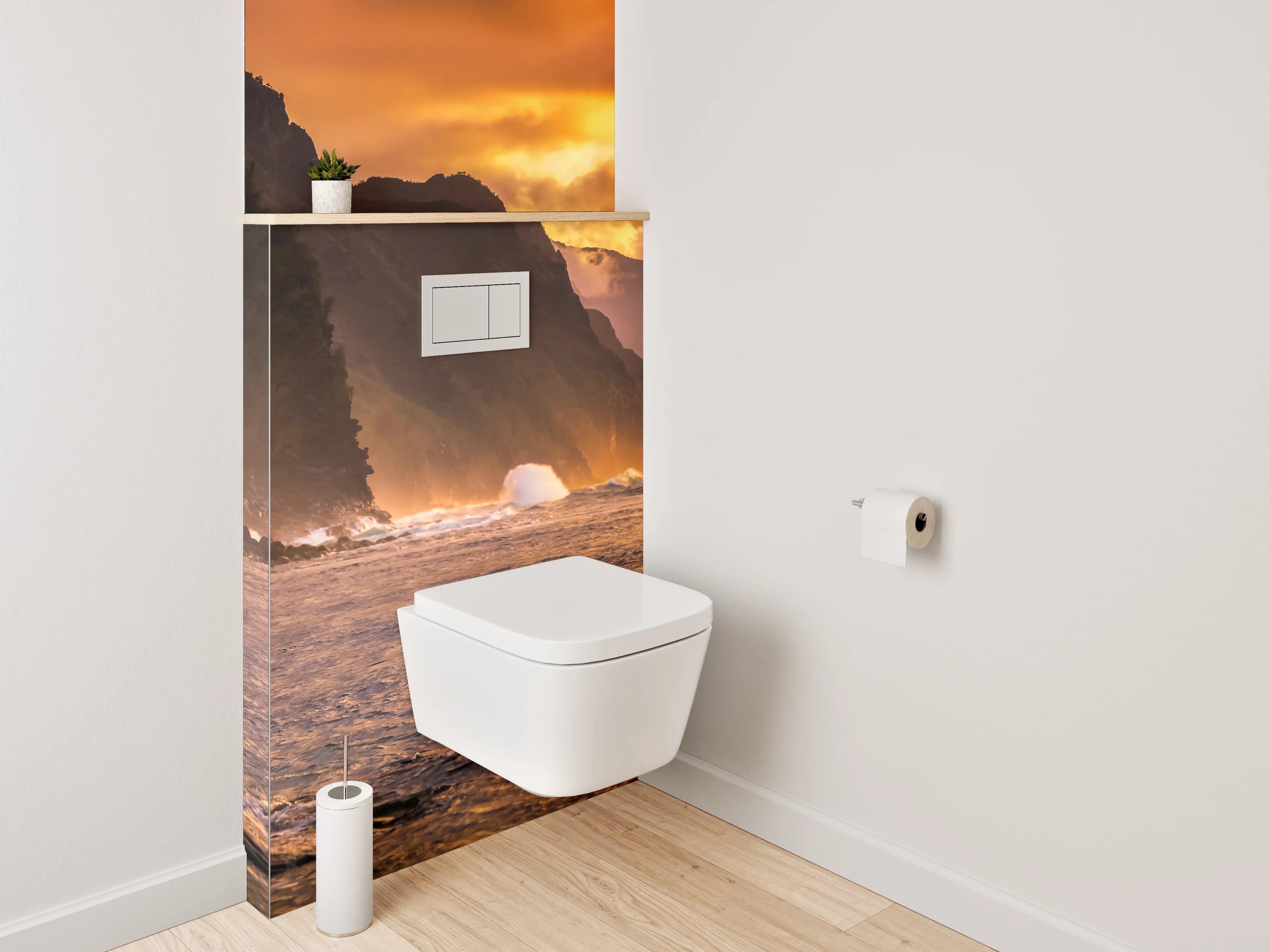 WC-Rückwand - Romantische Strandhochzeit im Sonnenuntergang