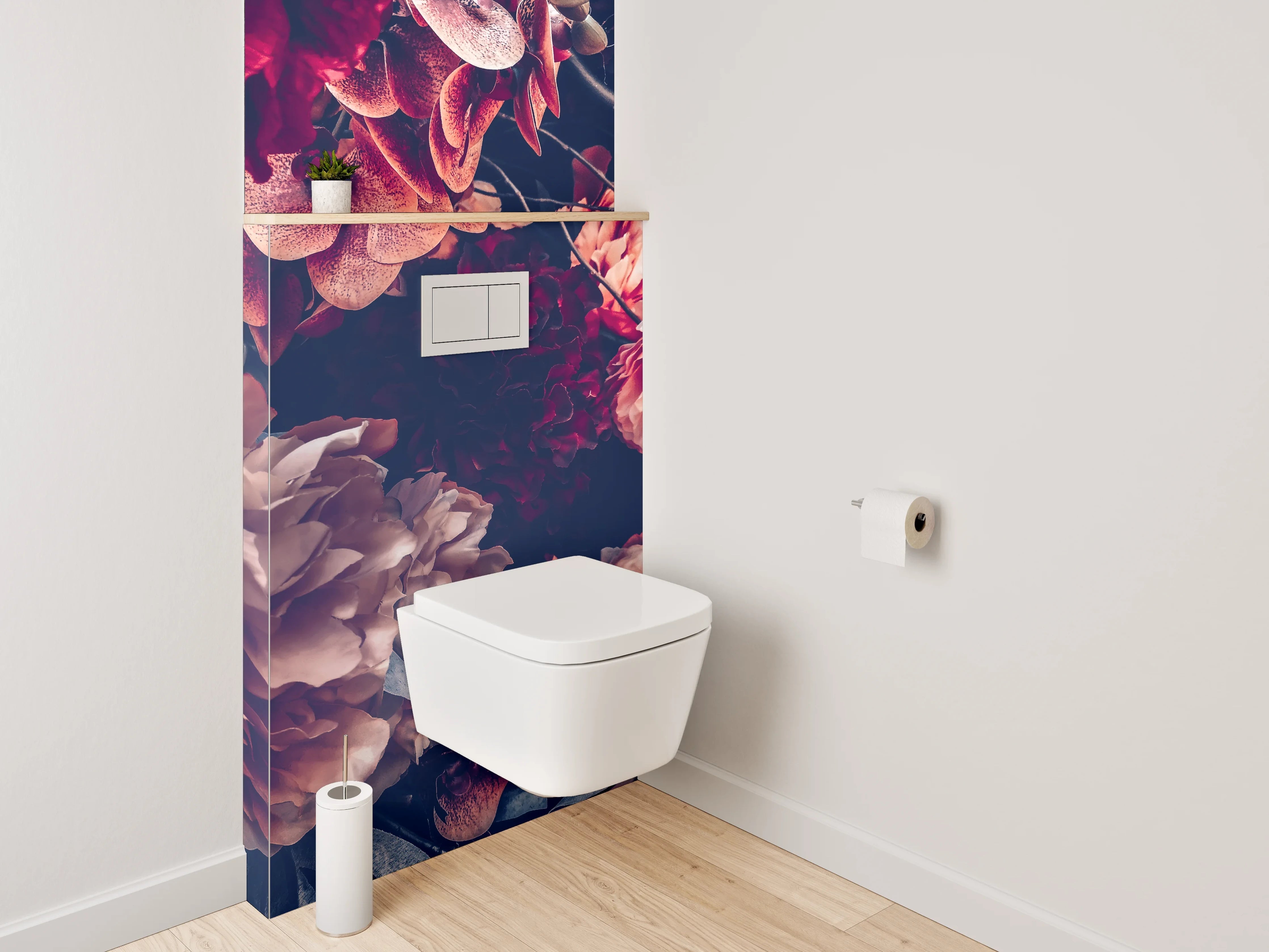 WC-Rückwand - Romantische Vintage-Blumenpracht Poster