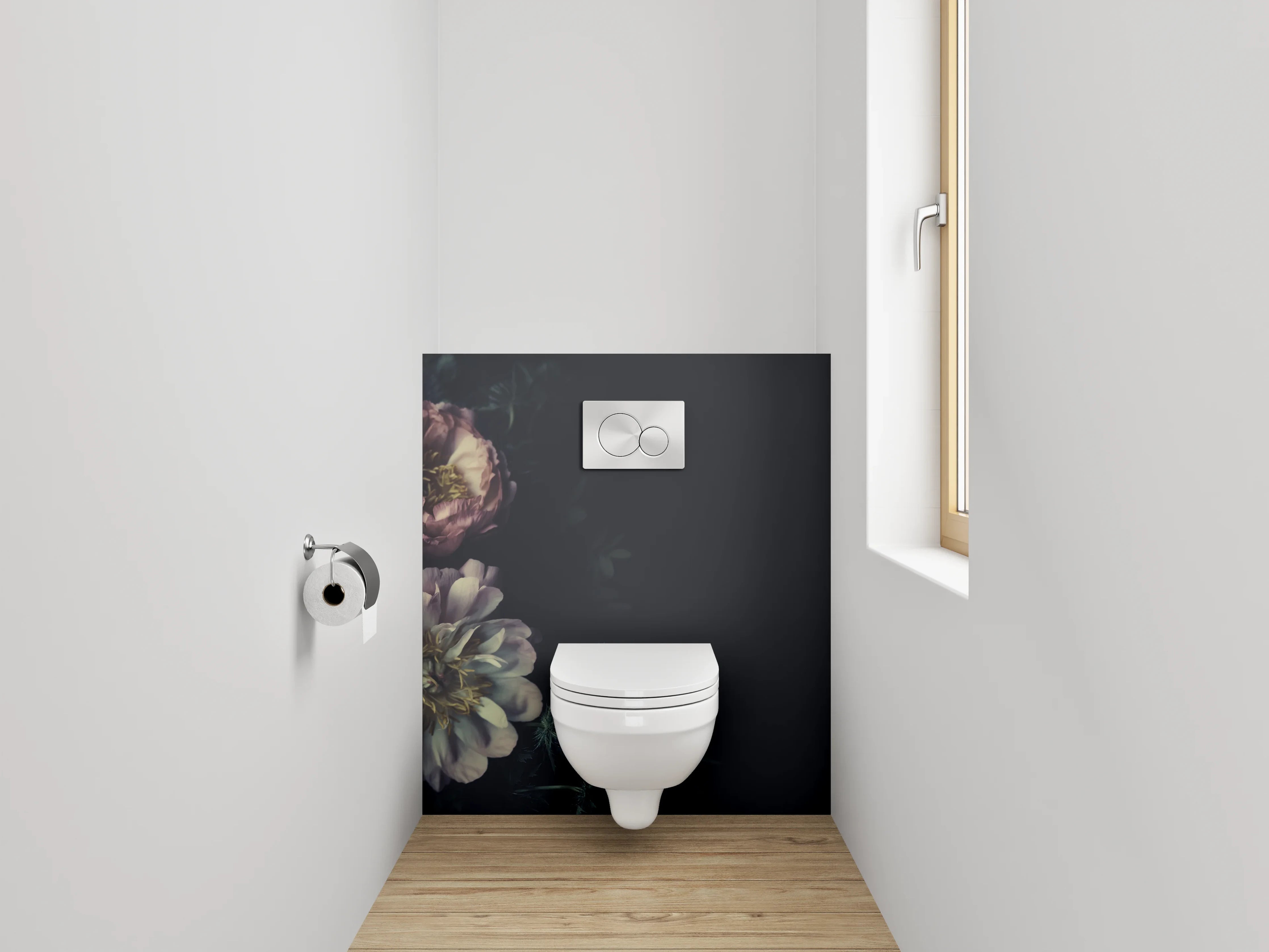 WC-Rückwand - Romantische Vintage Pfingstrosen Blumen