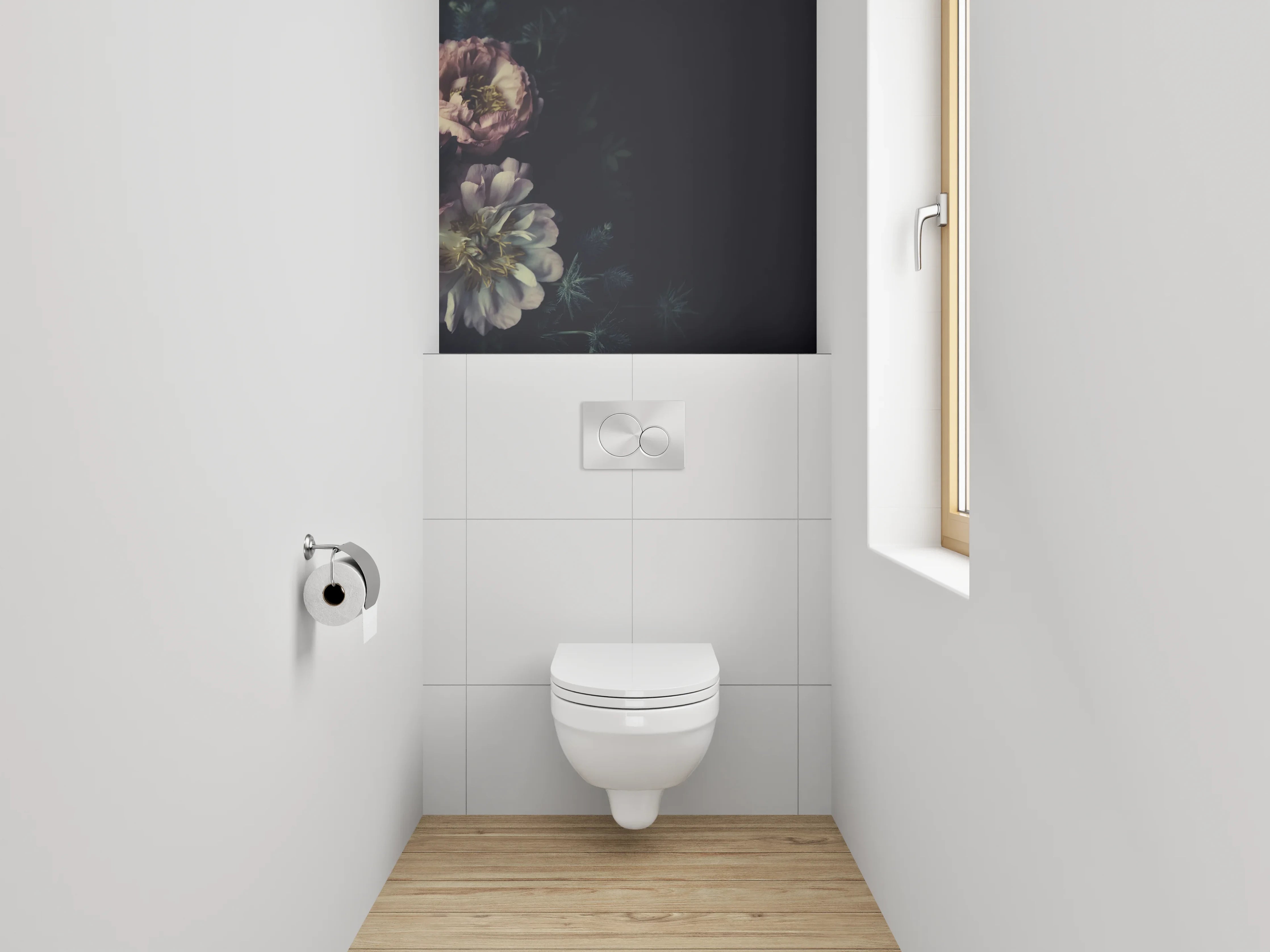 WC-Rückwand - Romantische Vintage Pfingstrosen Blumen