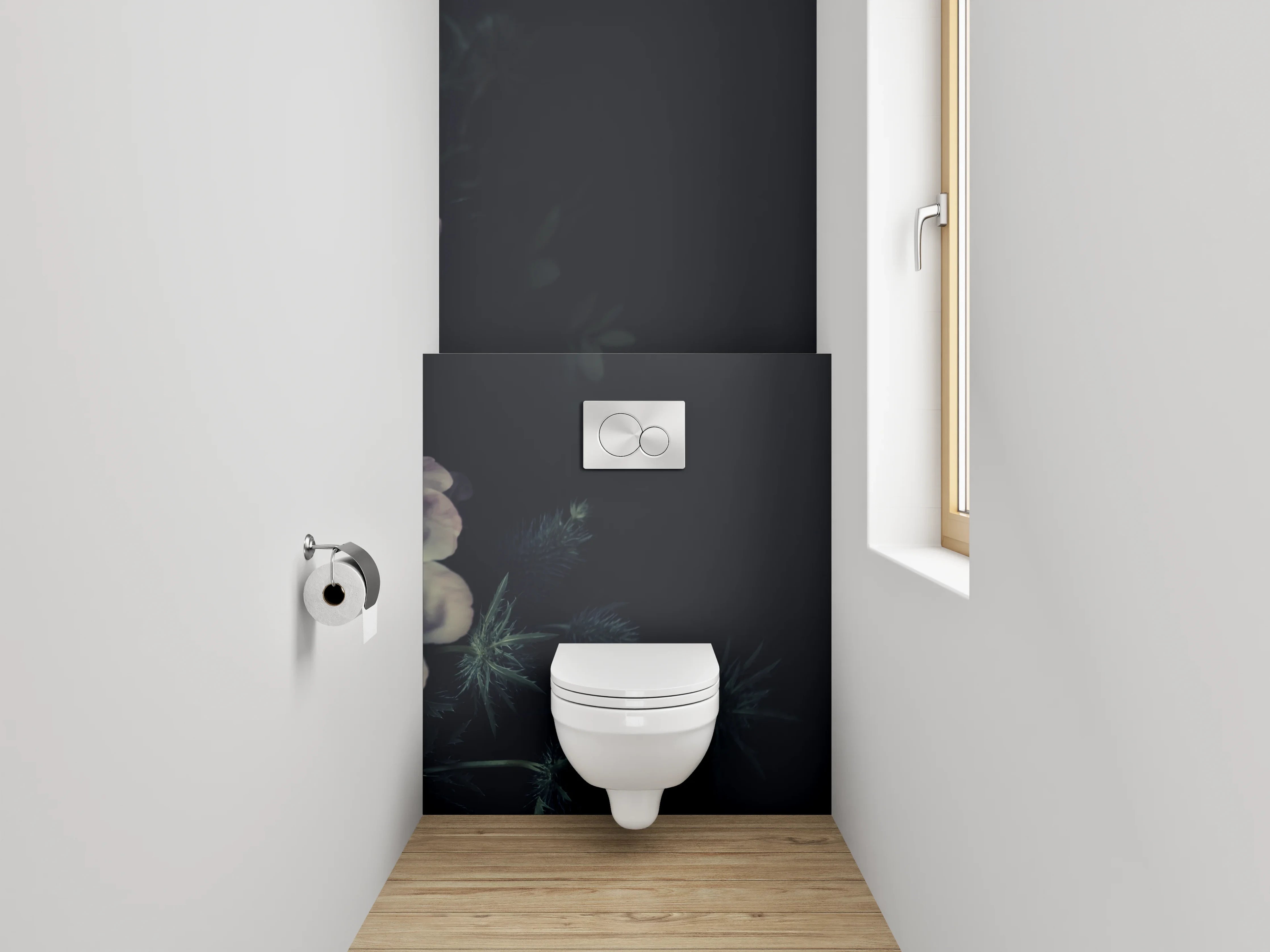 WC-Rückwand - Romantische Vintage Pfingstrosen Blumen