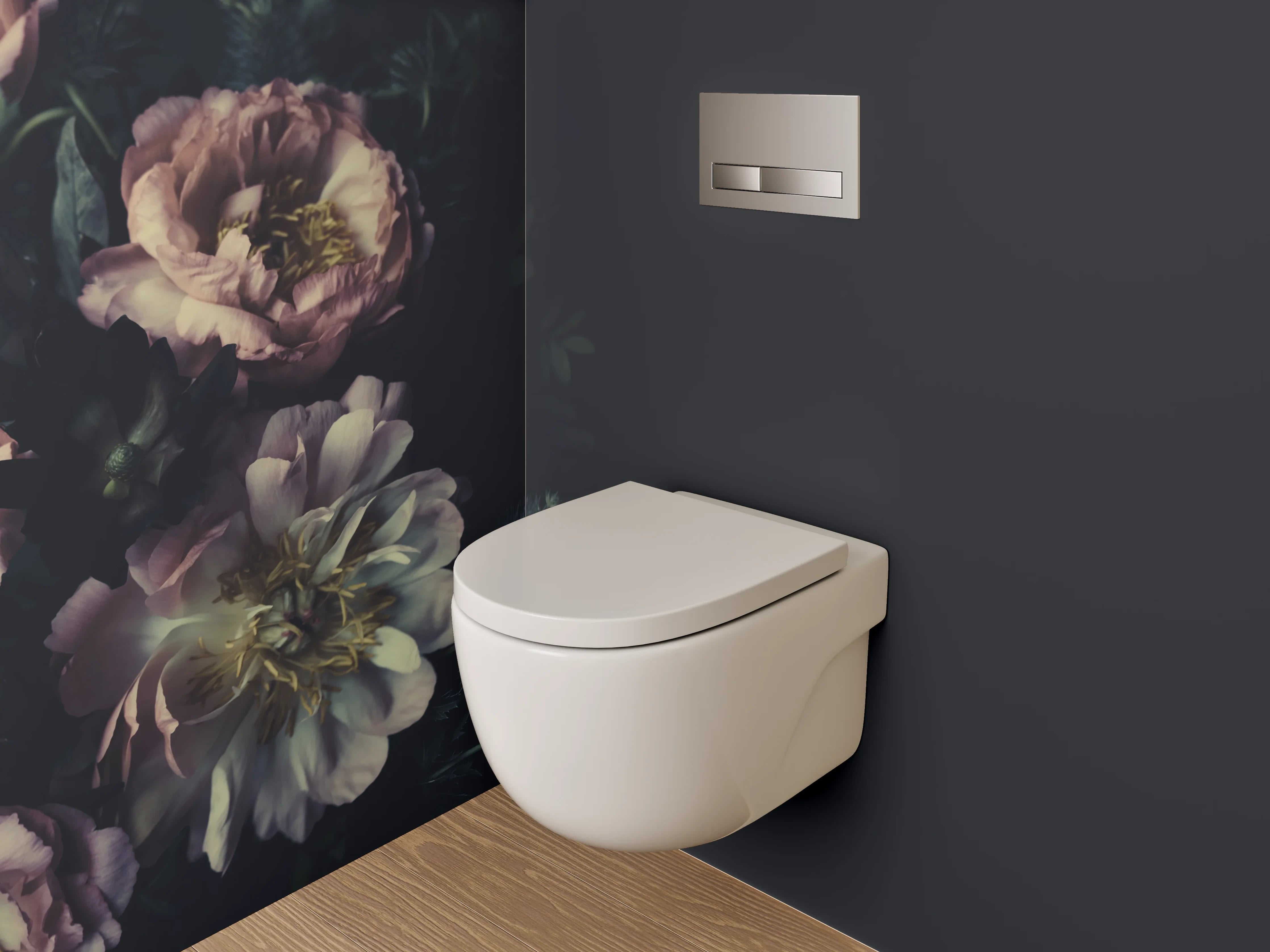 WC-Rückwand - Romantische Vintage Pfingstrosen Blumen