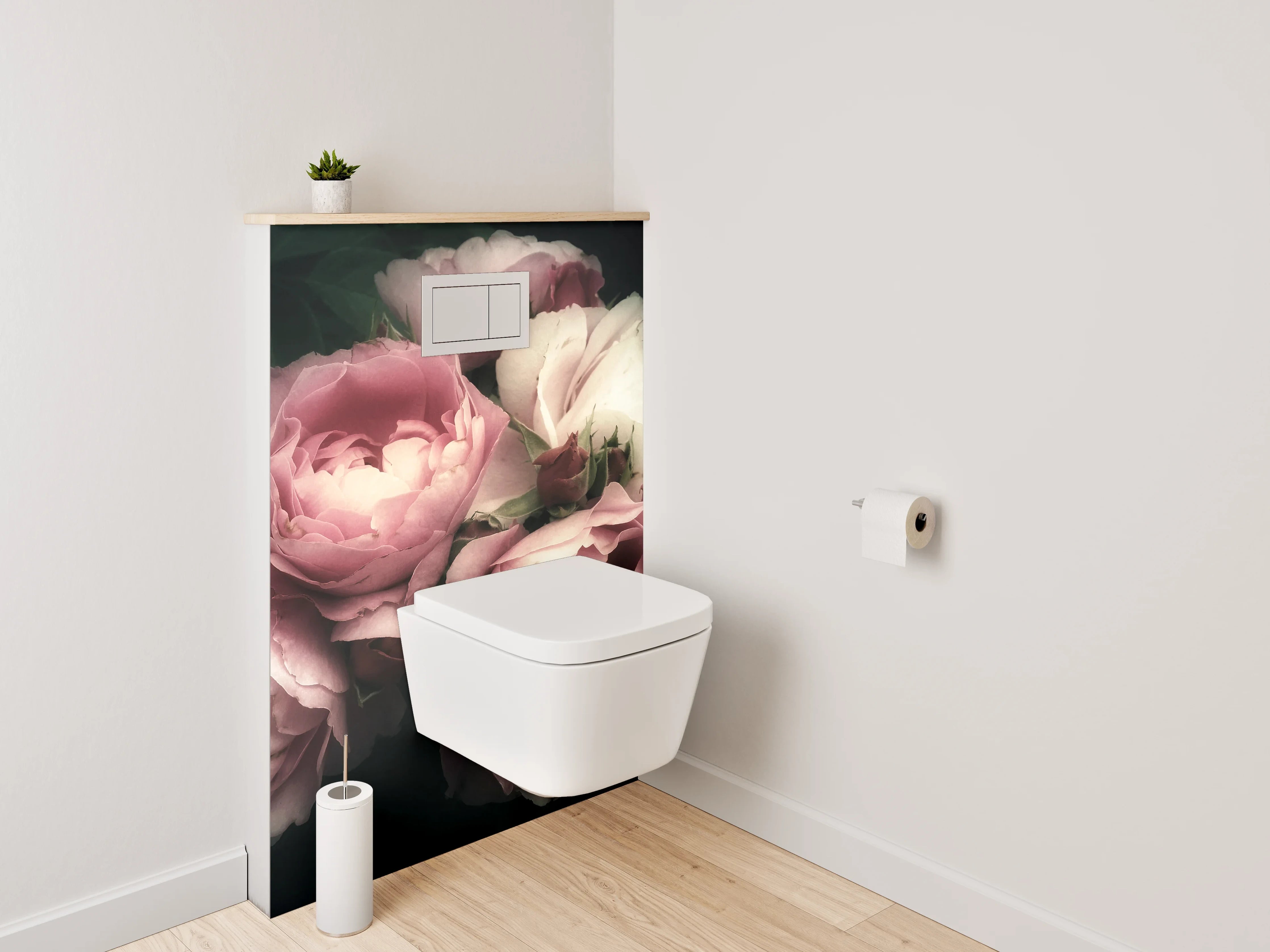 WC-Rückwand - Romantische Vintage-Rosenblüten