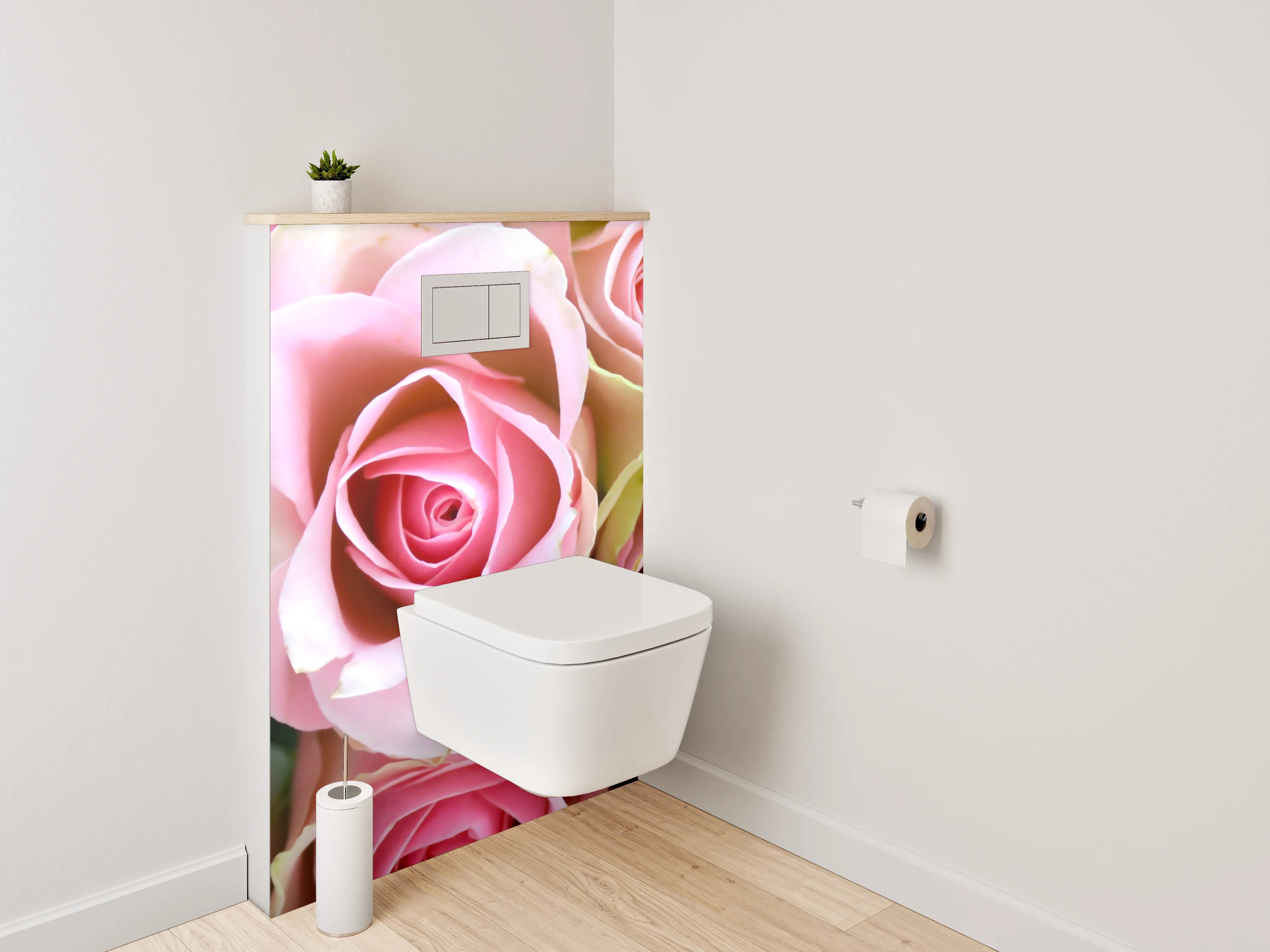 WC-Rückwand - Romantische rosa Rosenpracht