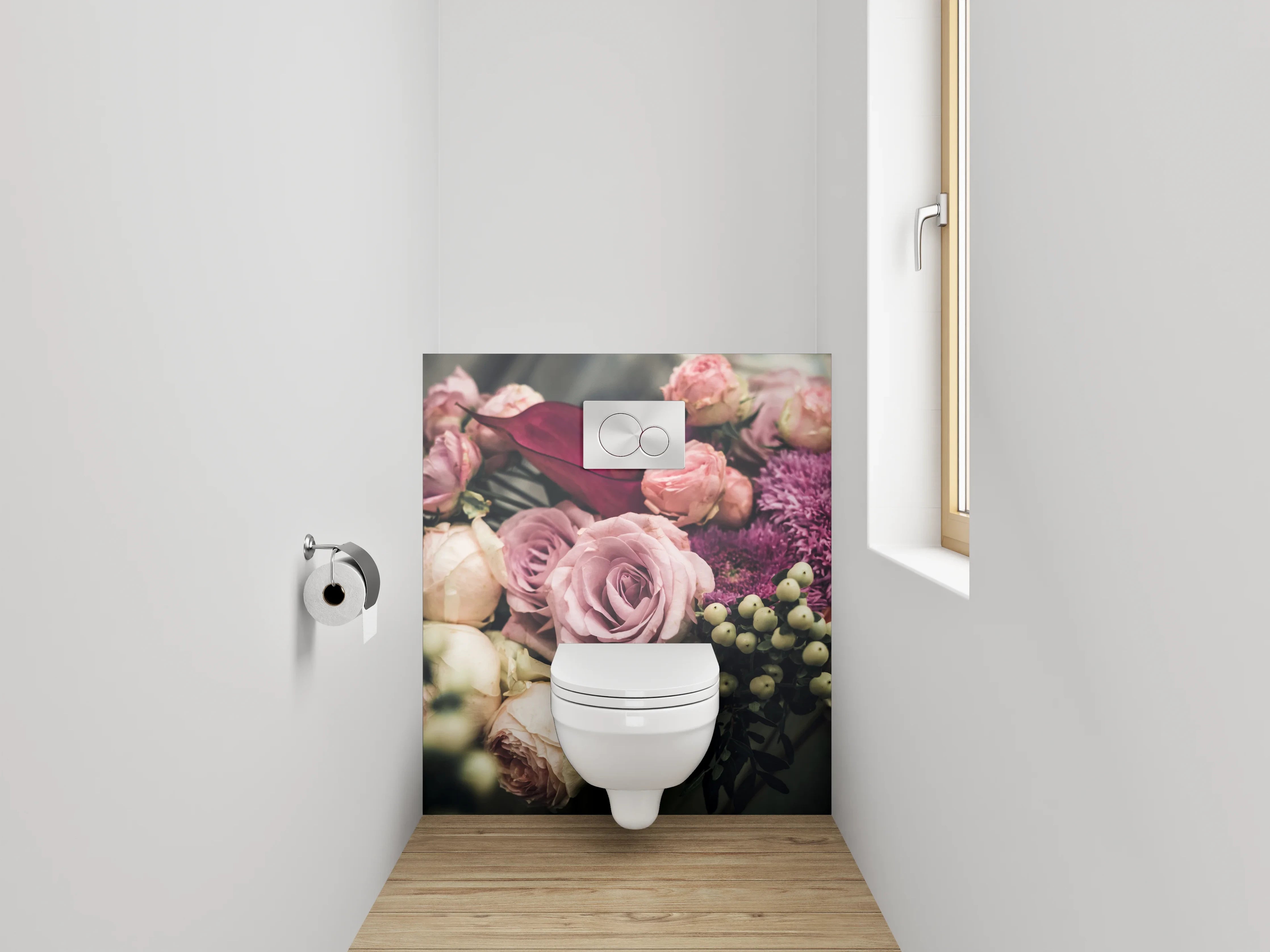WC-Rückwand - Romantischer Blumenstrauß Vintage