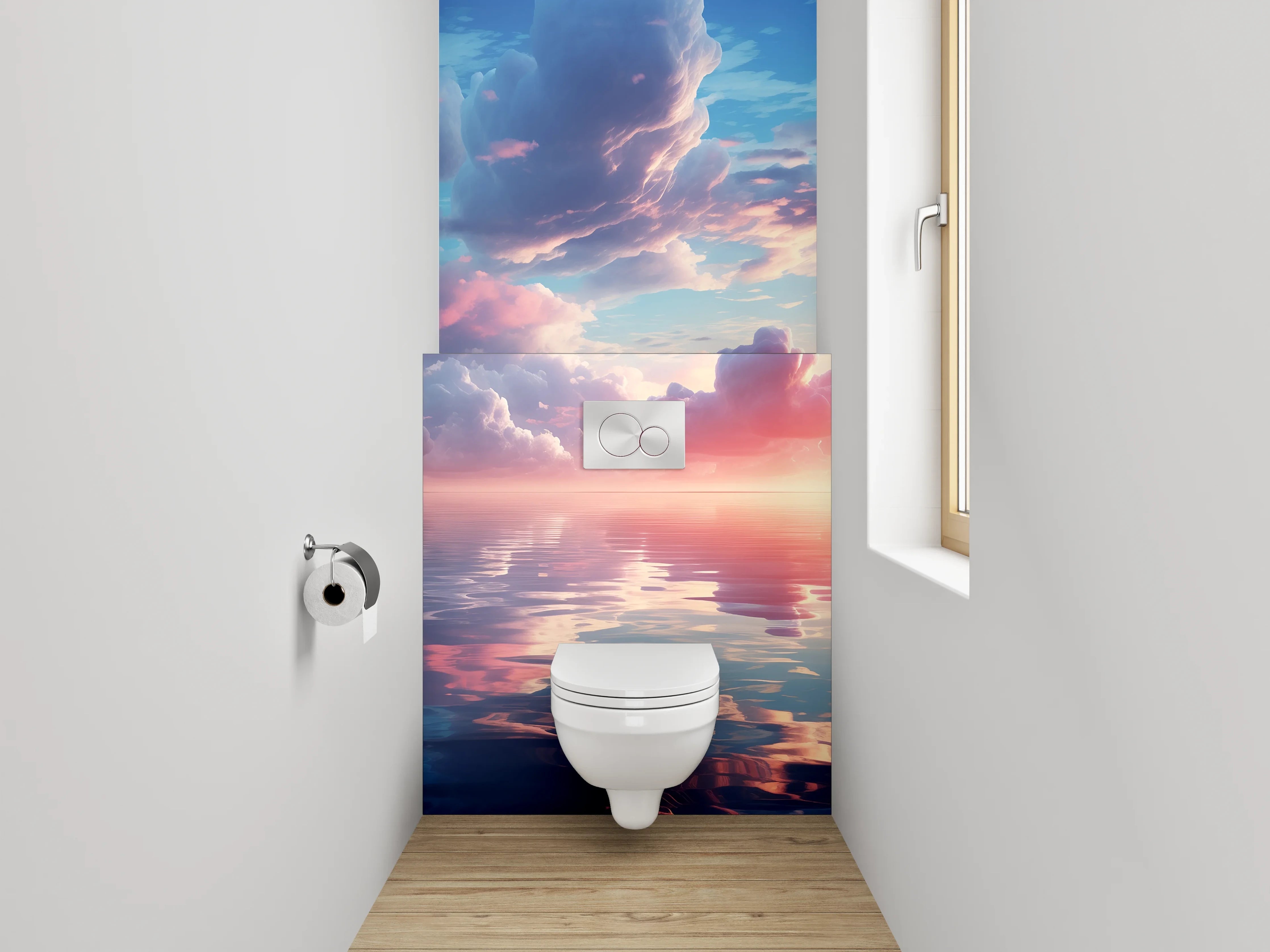 WC-Rückwand - Romantischer Sonnenaufgang über dem Ozean