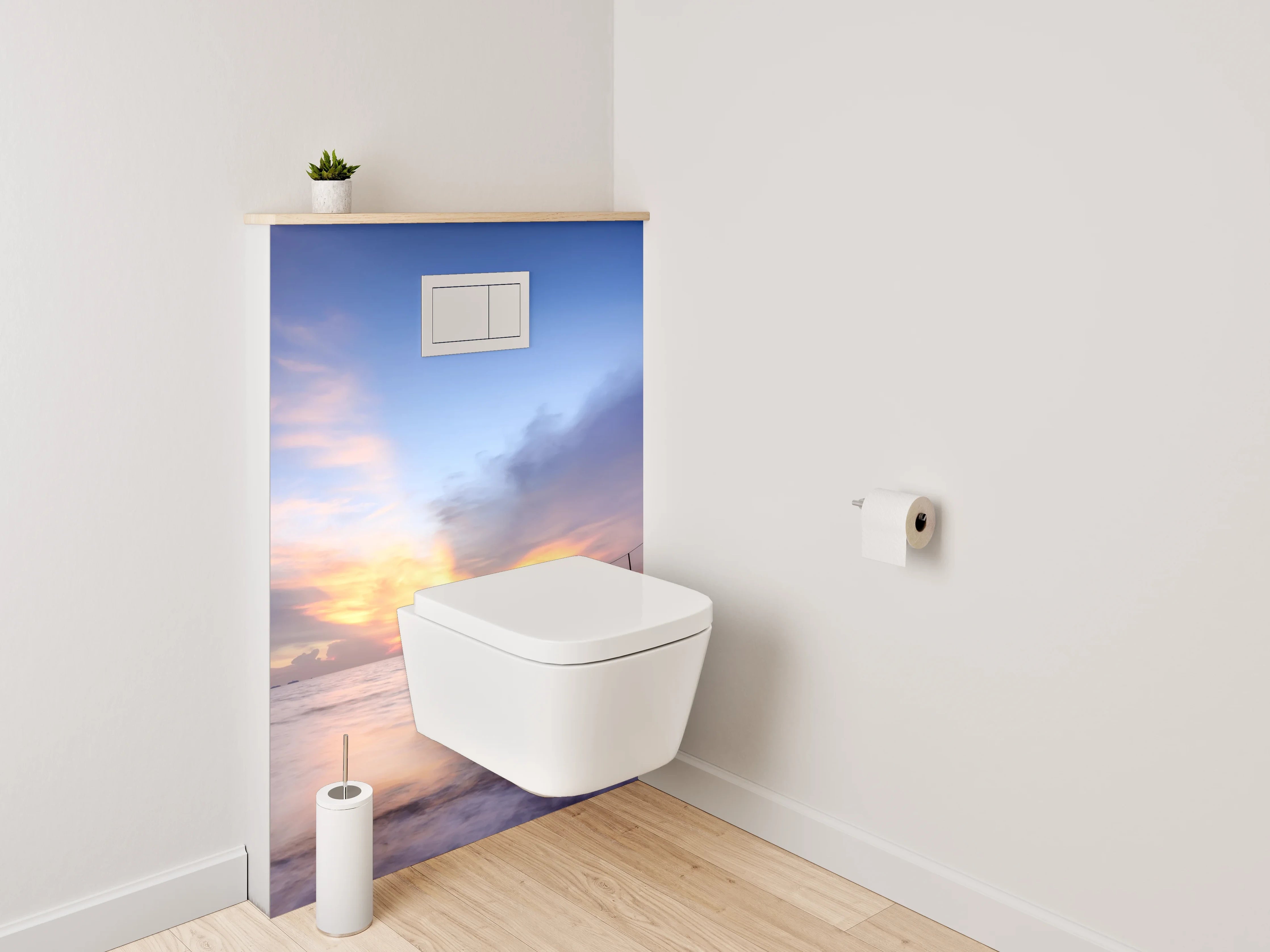 WC-Rückwand - Romantischer Sonnenuntergang am Meer