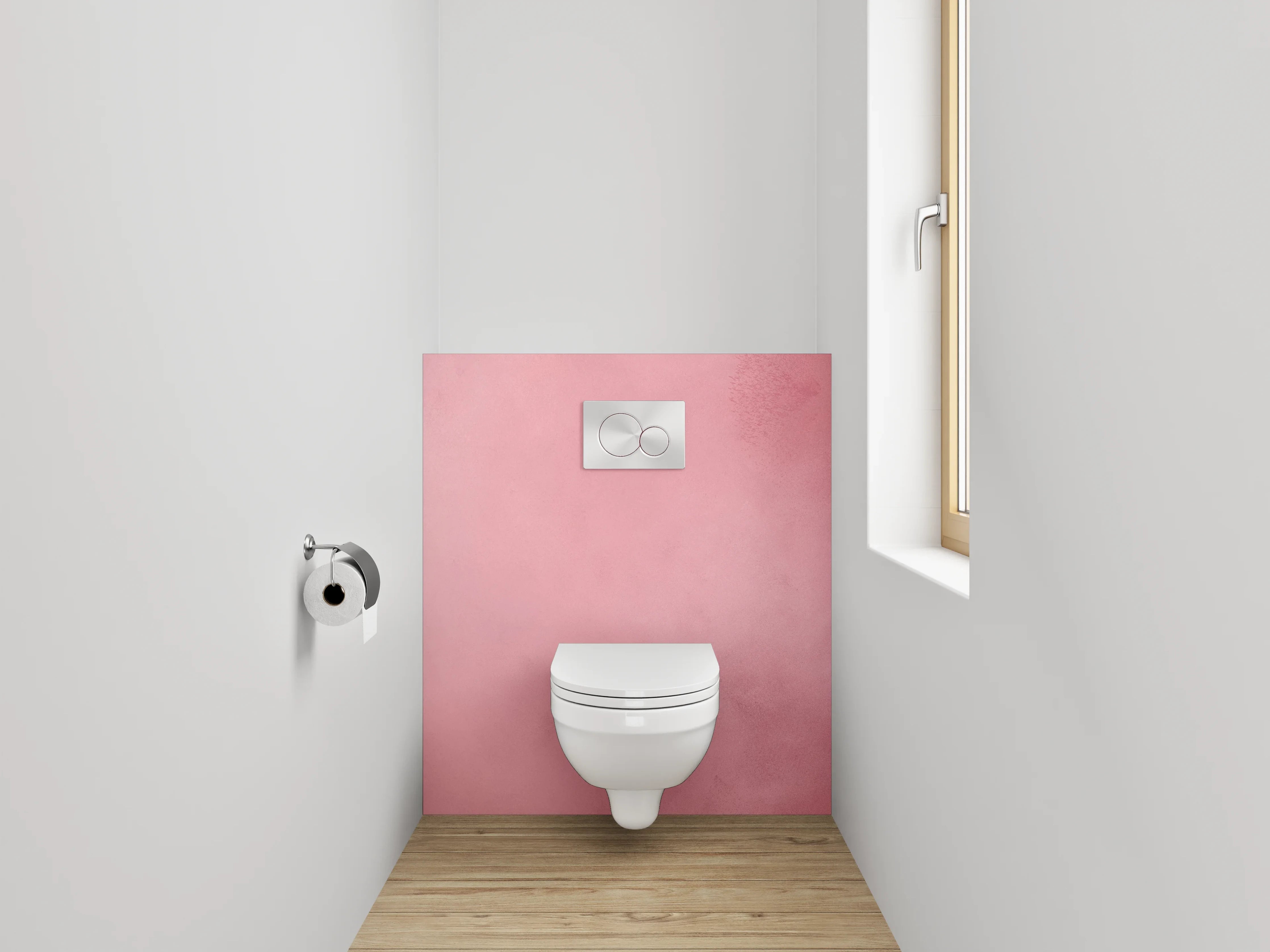 WC-Rückwand - Rosa Aquarell-Design Wandverkleidung