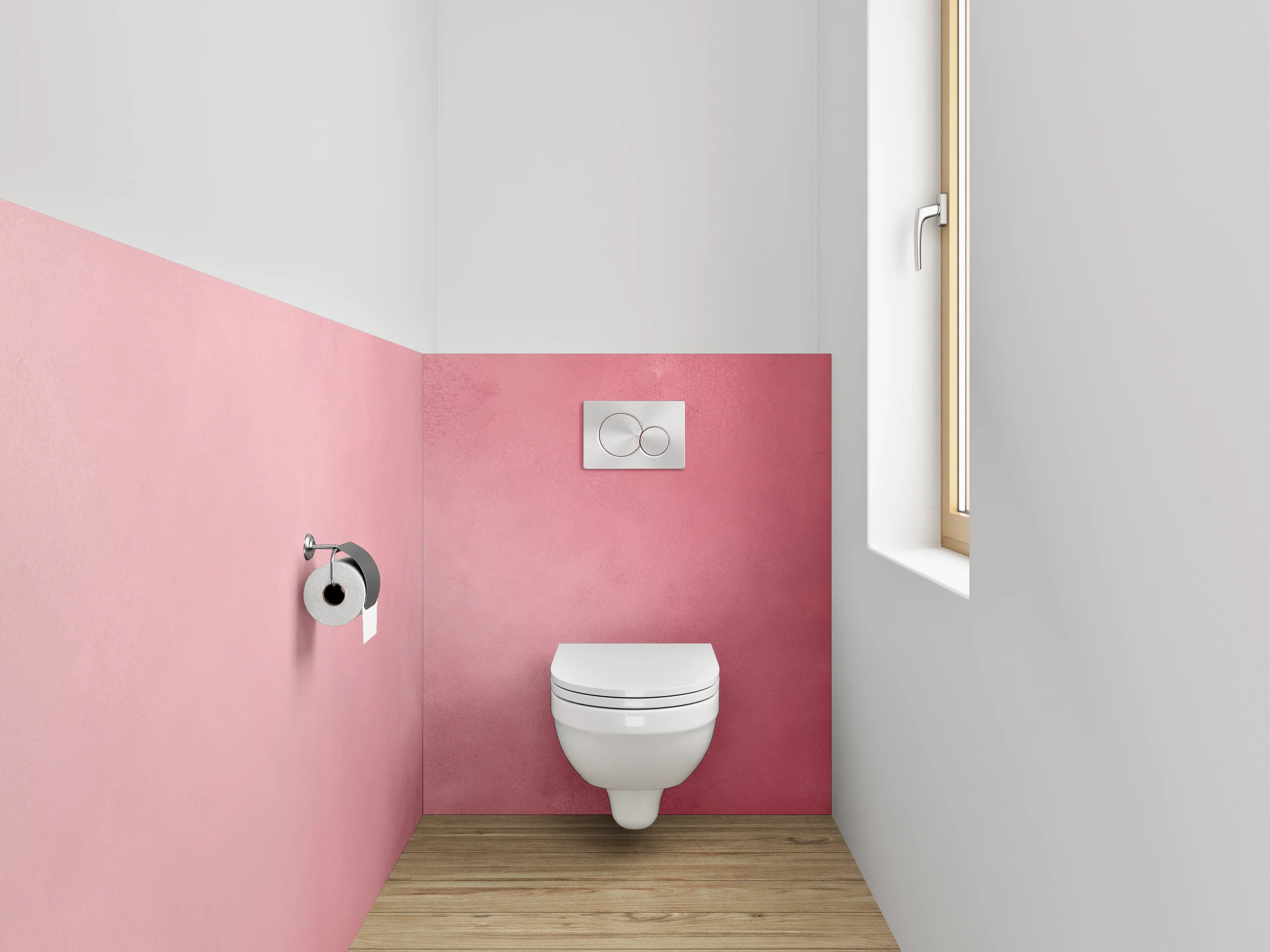 WC-Rückwand - Rosa Aquarell-Design Wandverkleidung