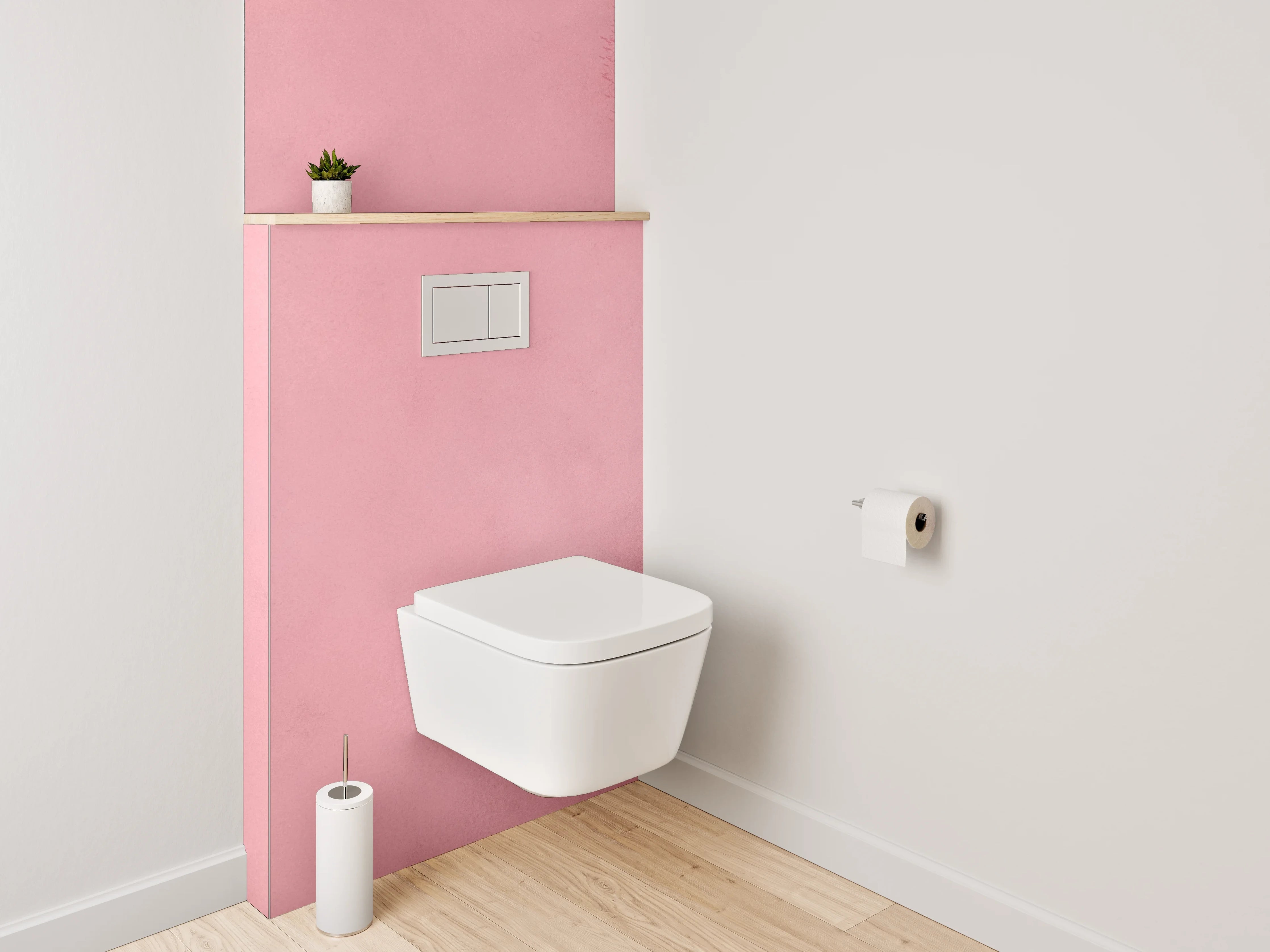 WC-Rückwand - Rosa Aquarell-Design Wandverkleidung