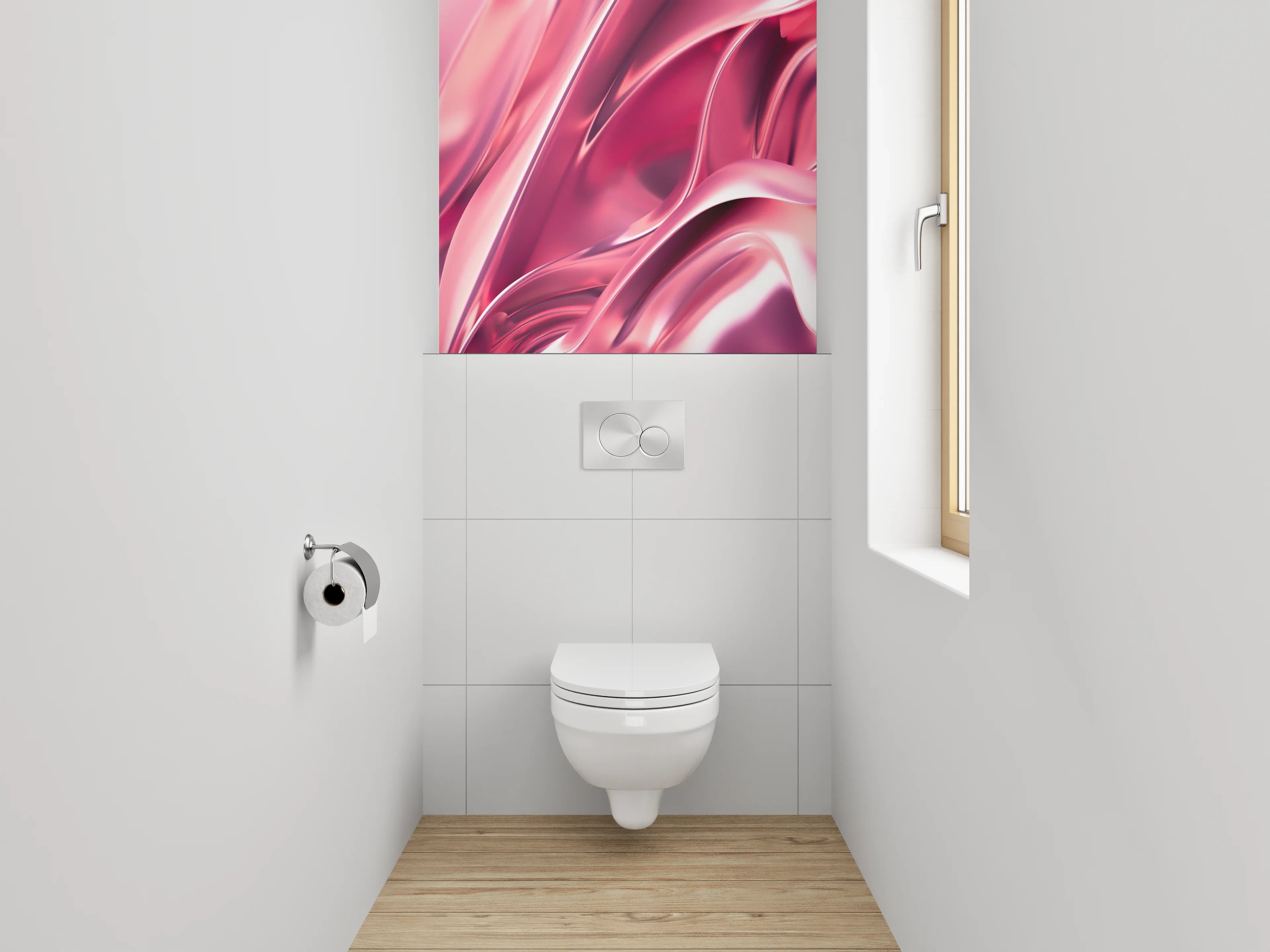 WC-Rückwand - Rosa Metallic Abstrakt Glanz