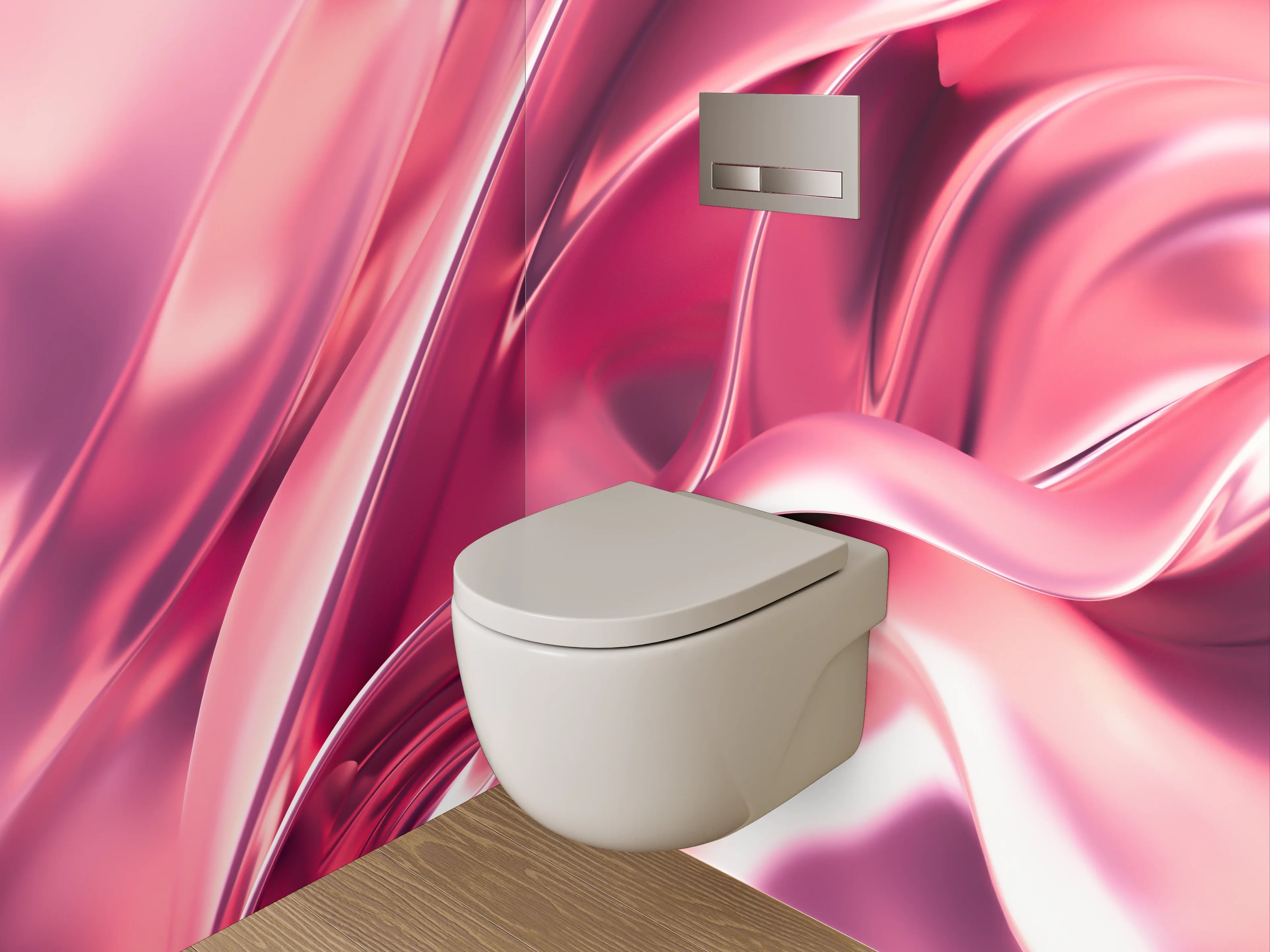 WC-Rückwand - Rosa Metallic Abstrakt Glanz