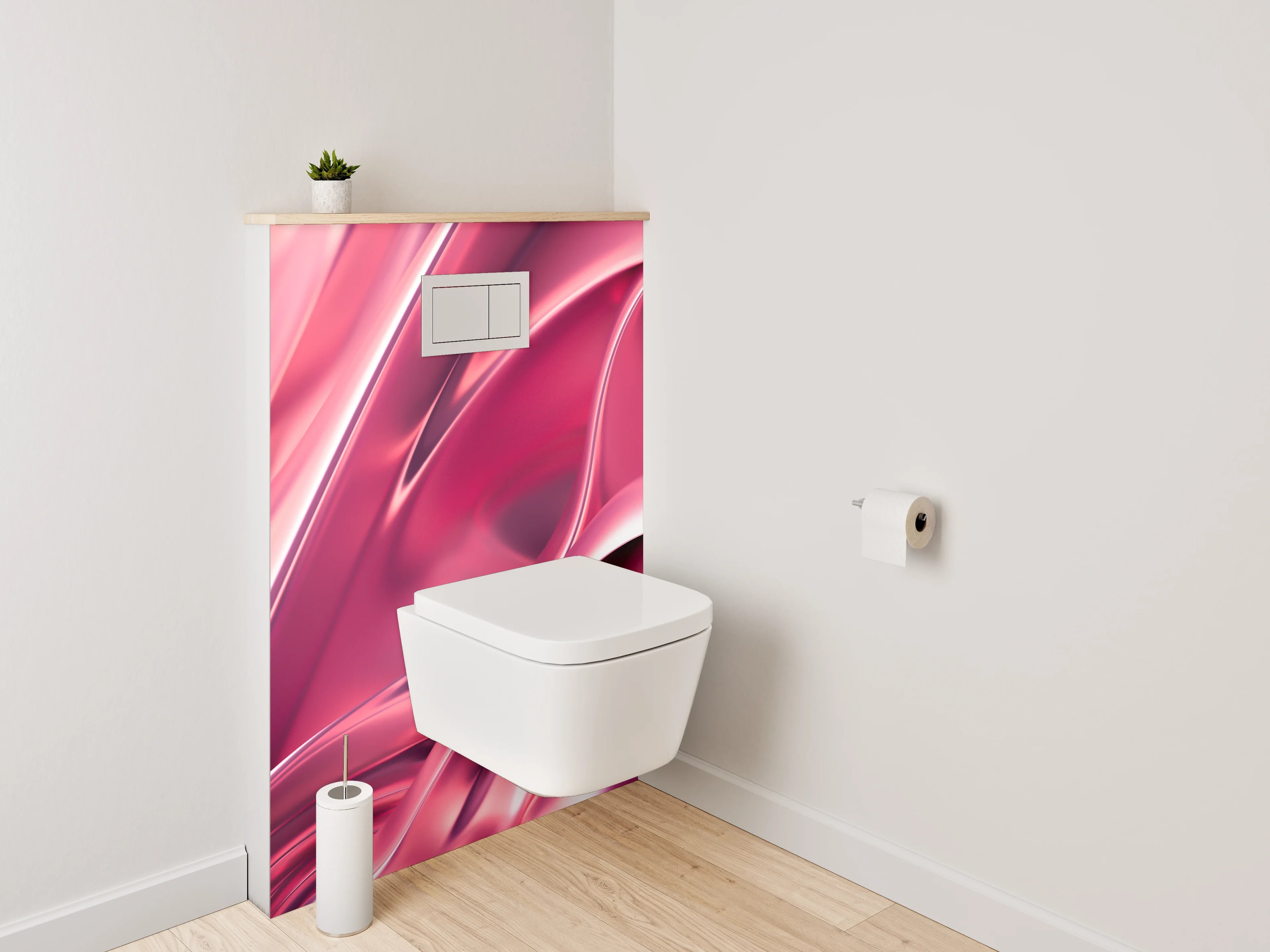 WC-Rückwand - Rosa Metallic Abstrakt Glanz