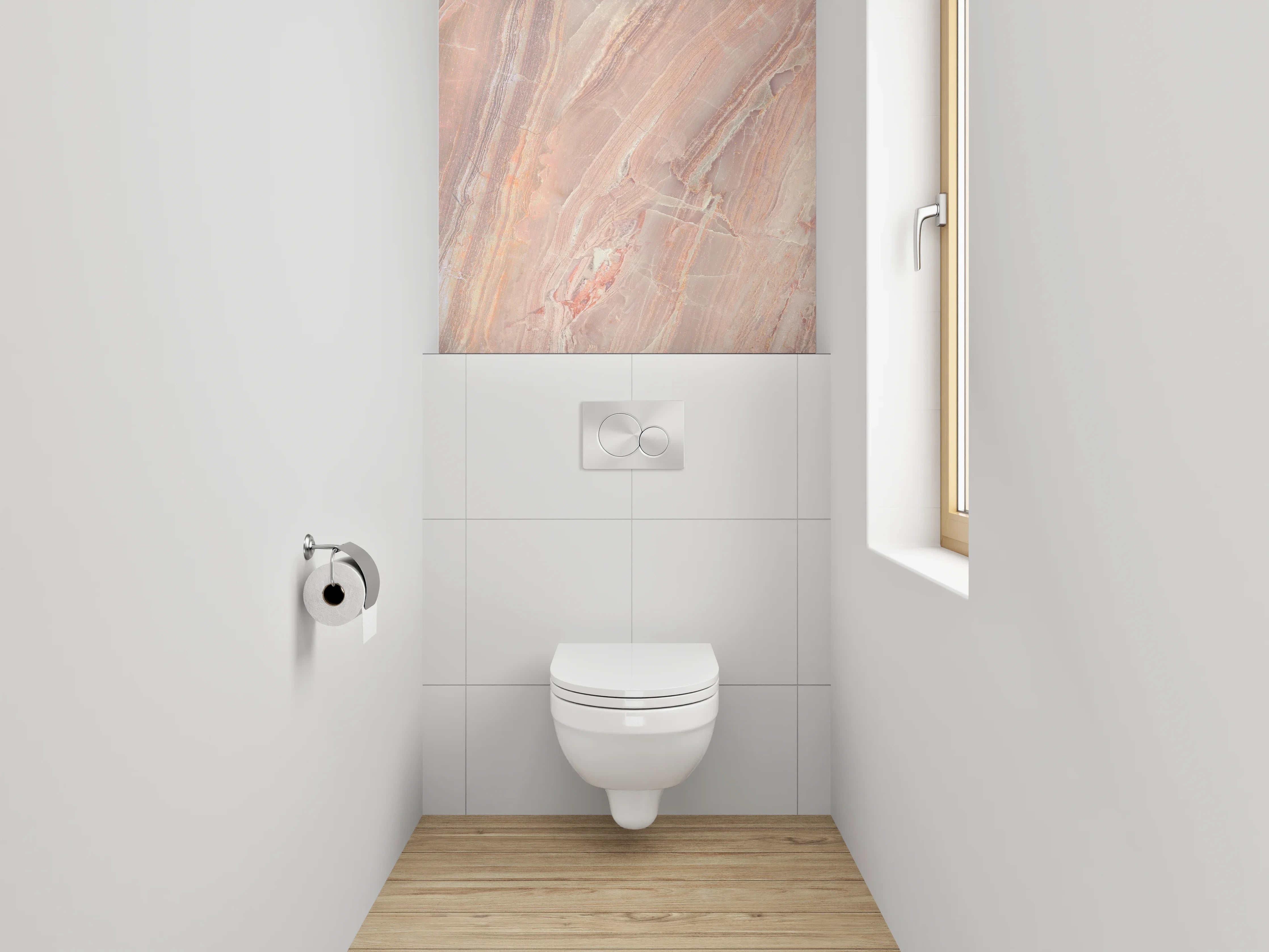 WC-Rückwand - Rosa Onyxmarmor Struktur Design