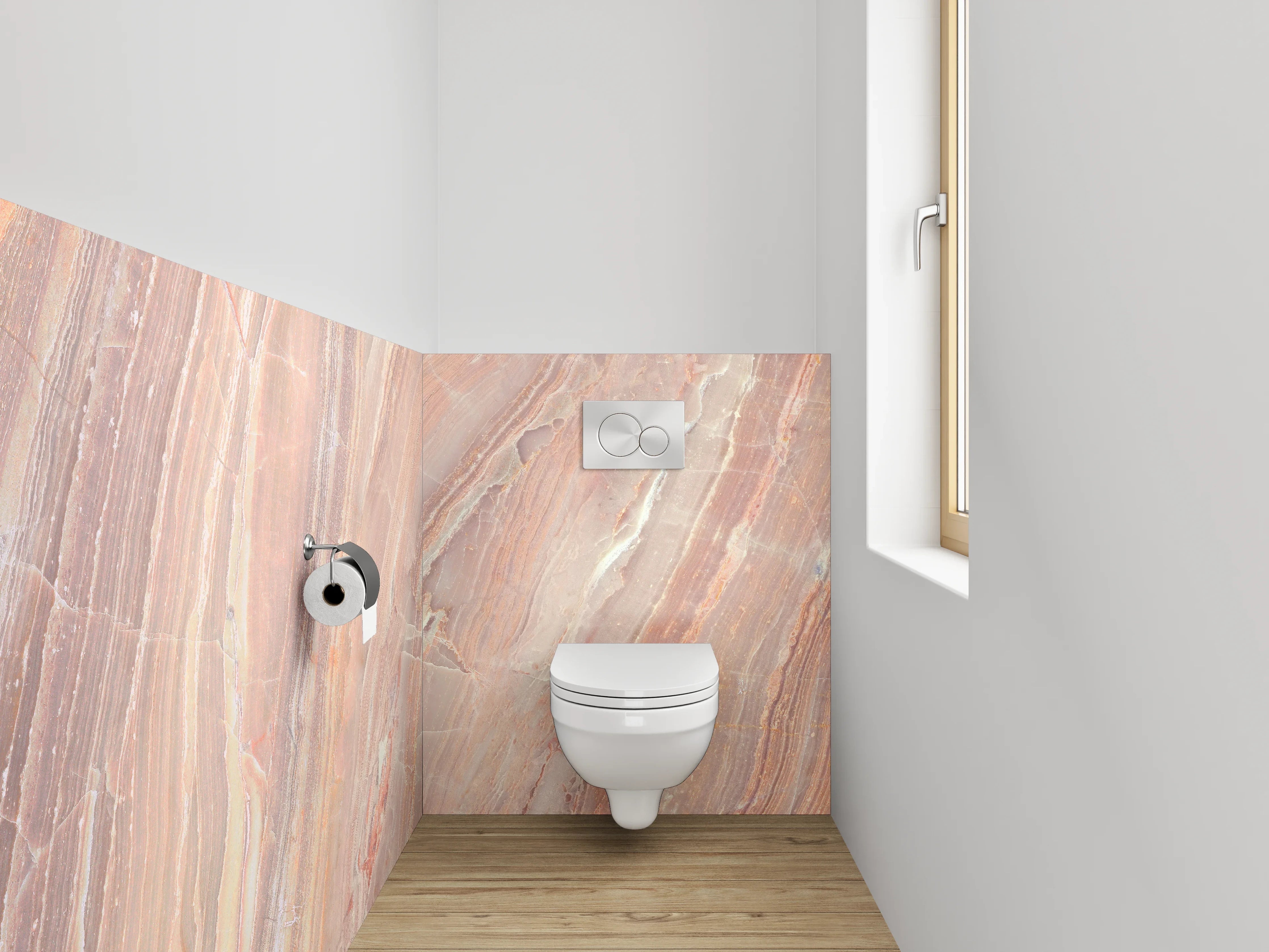 WC-Rückwand - Rosa Onyxmarmor Struktur Design