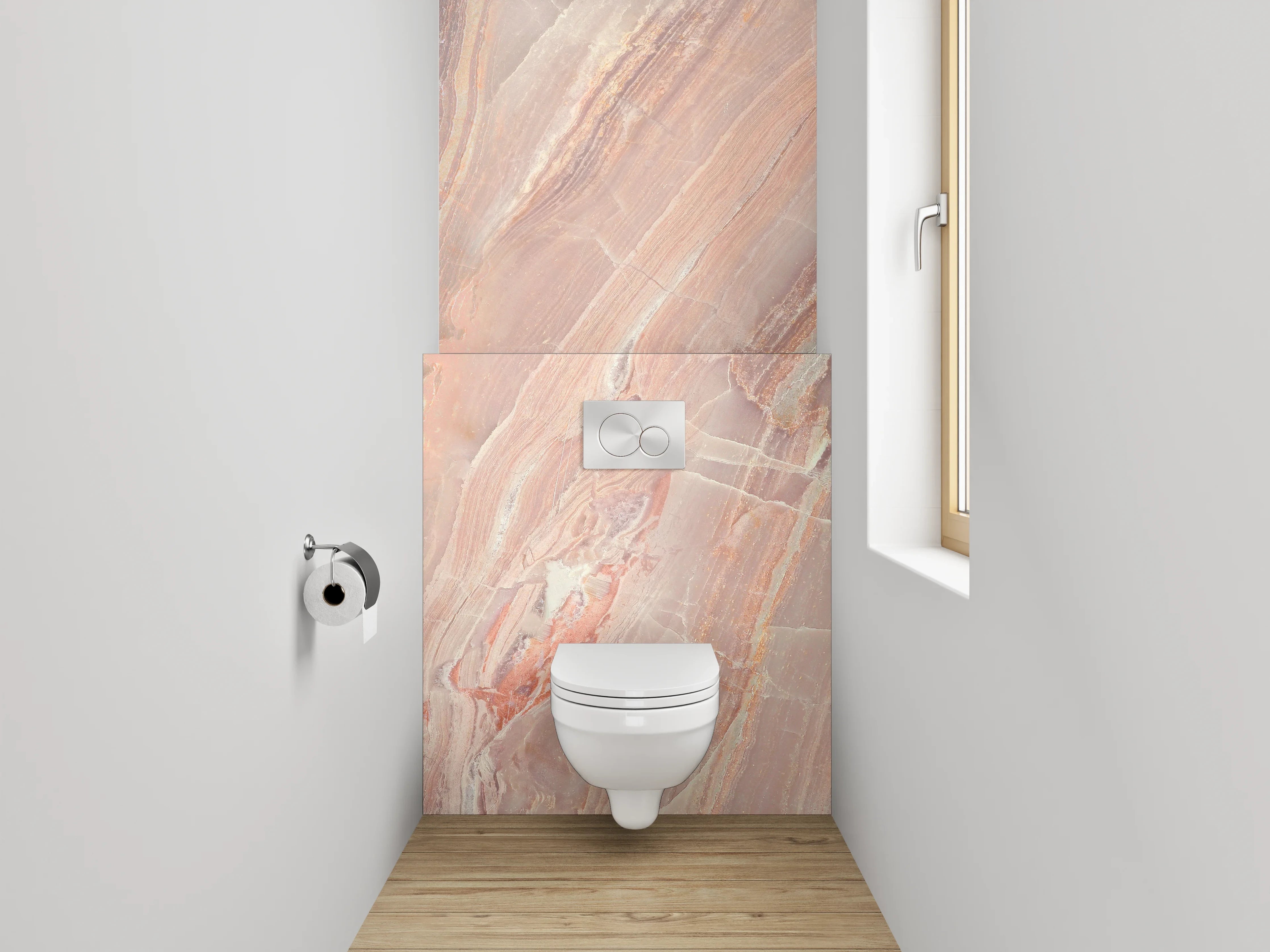 WC-Rückwand - Rosa Onyxmarmor Struktur Design