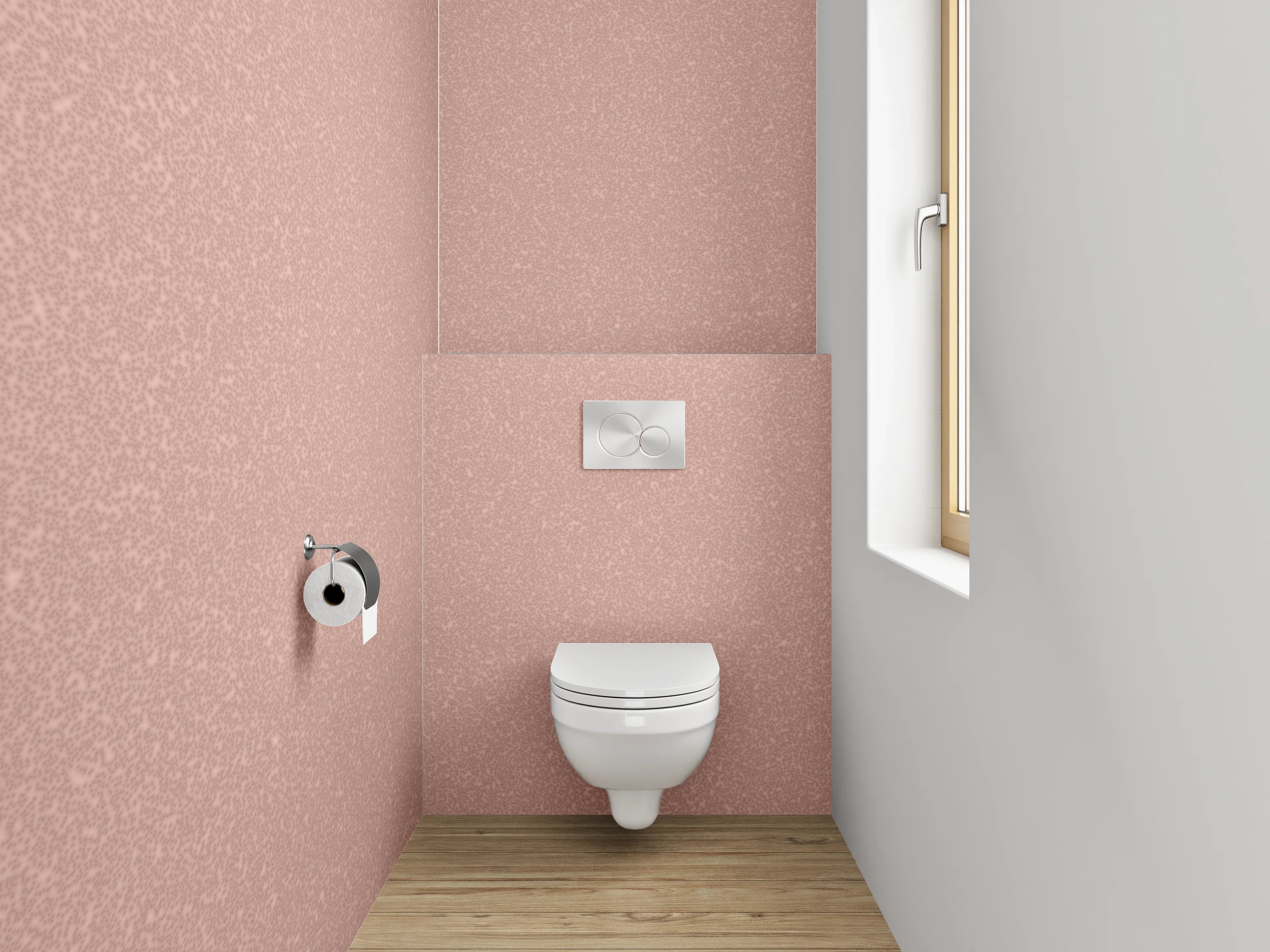 WC-Rückwand - Rosa Uni-Farbe Dekor