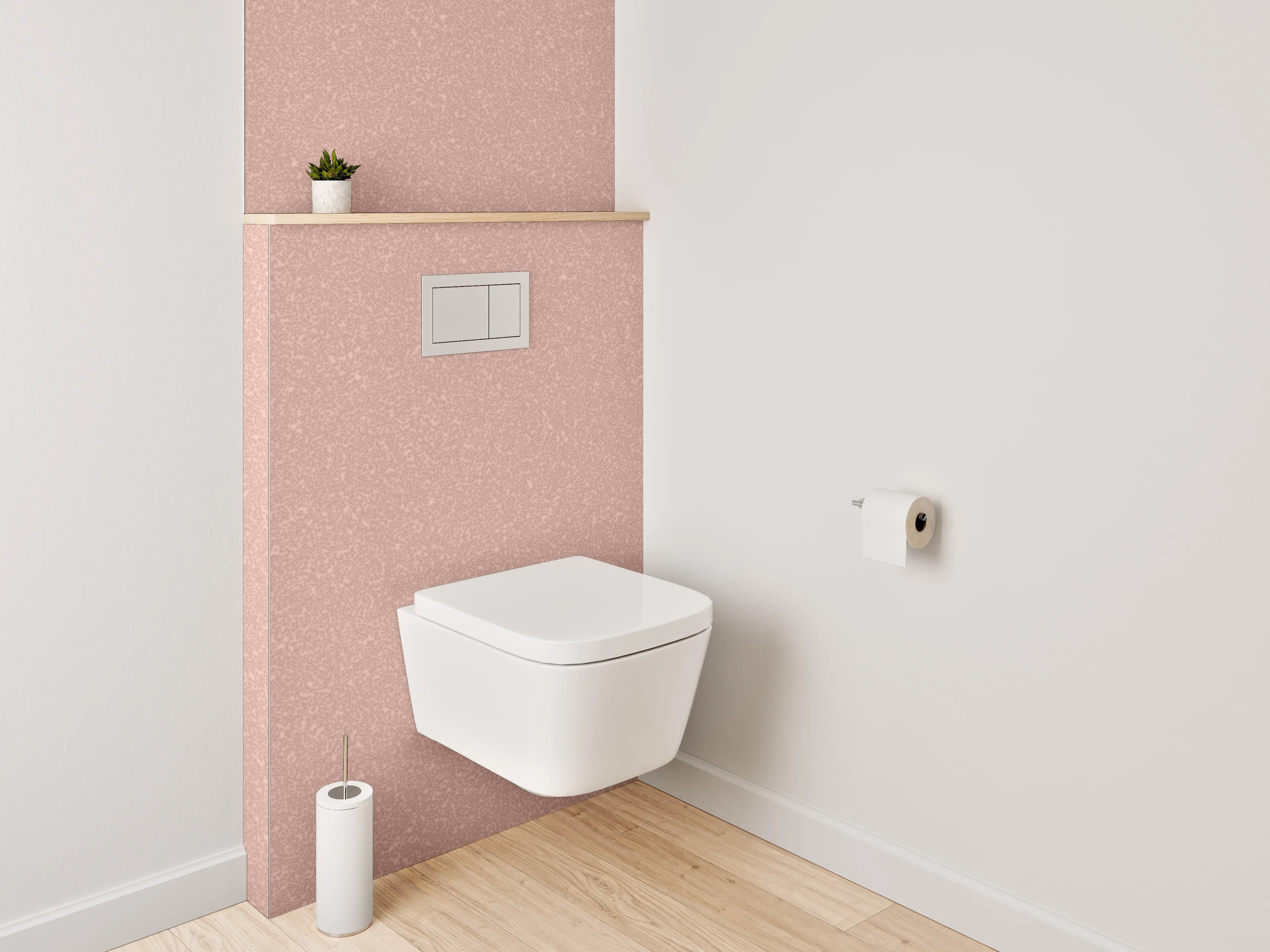 WC-Rückwand - Rosa Uni-Farbe Dekor