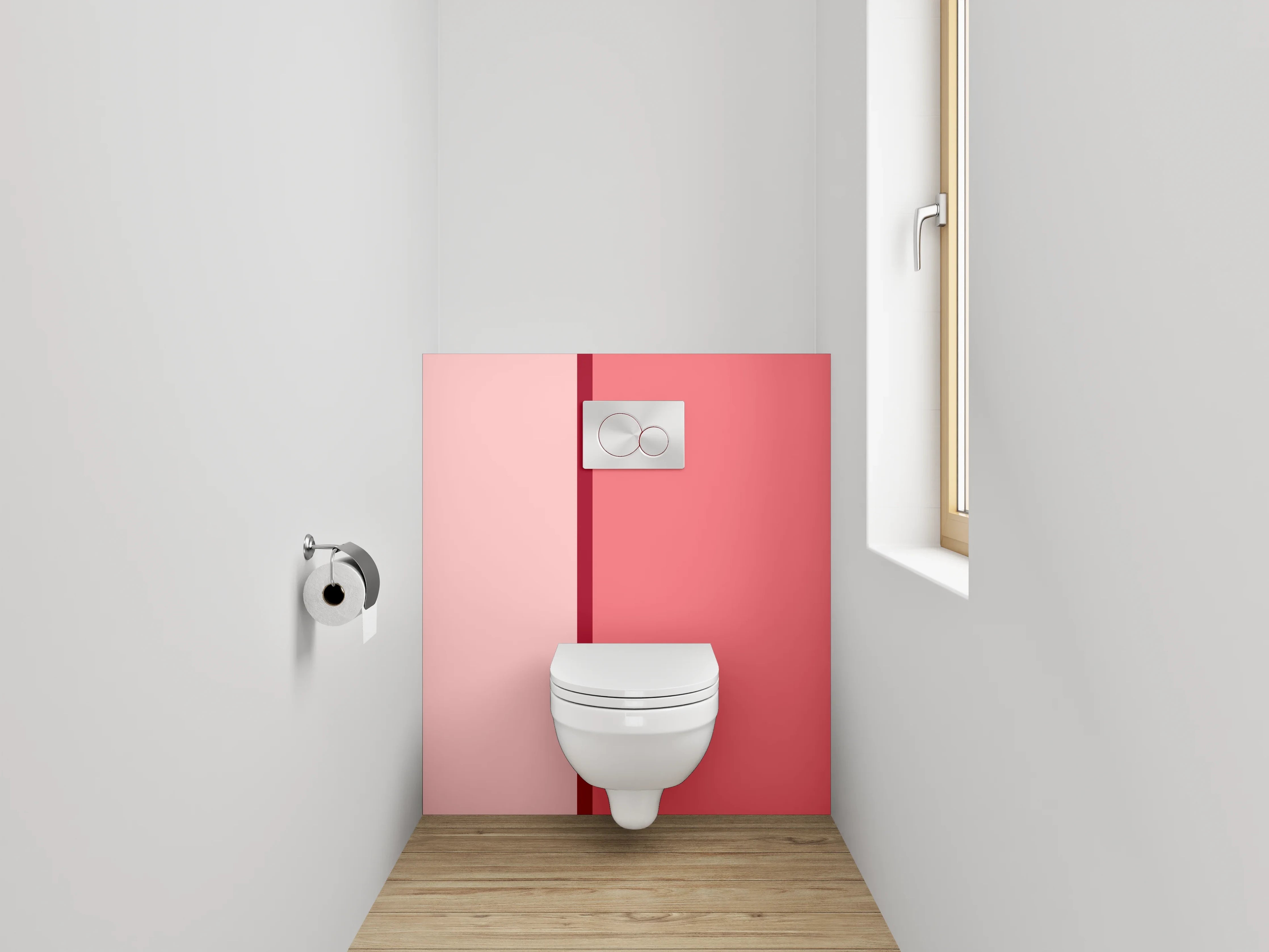 WC-Rückwand - Rosa Zweifarbige Streifenoptik