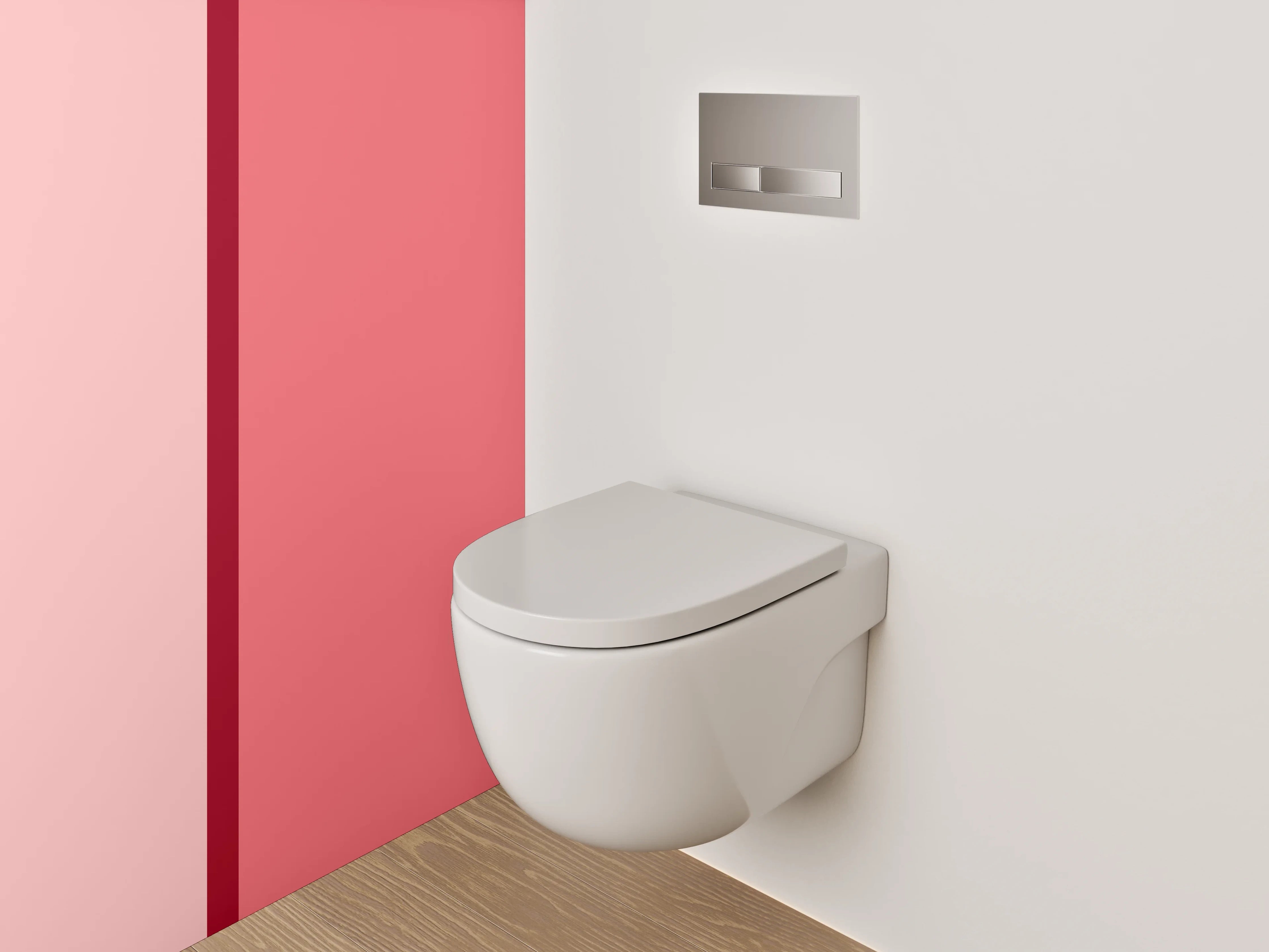 WC-Rückwand - Rosa Zweifarbige Streifenoptik