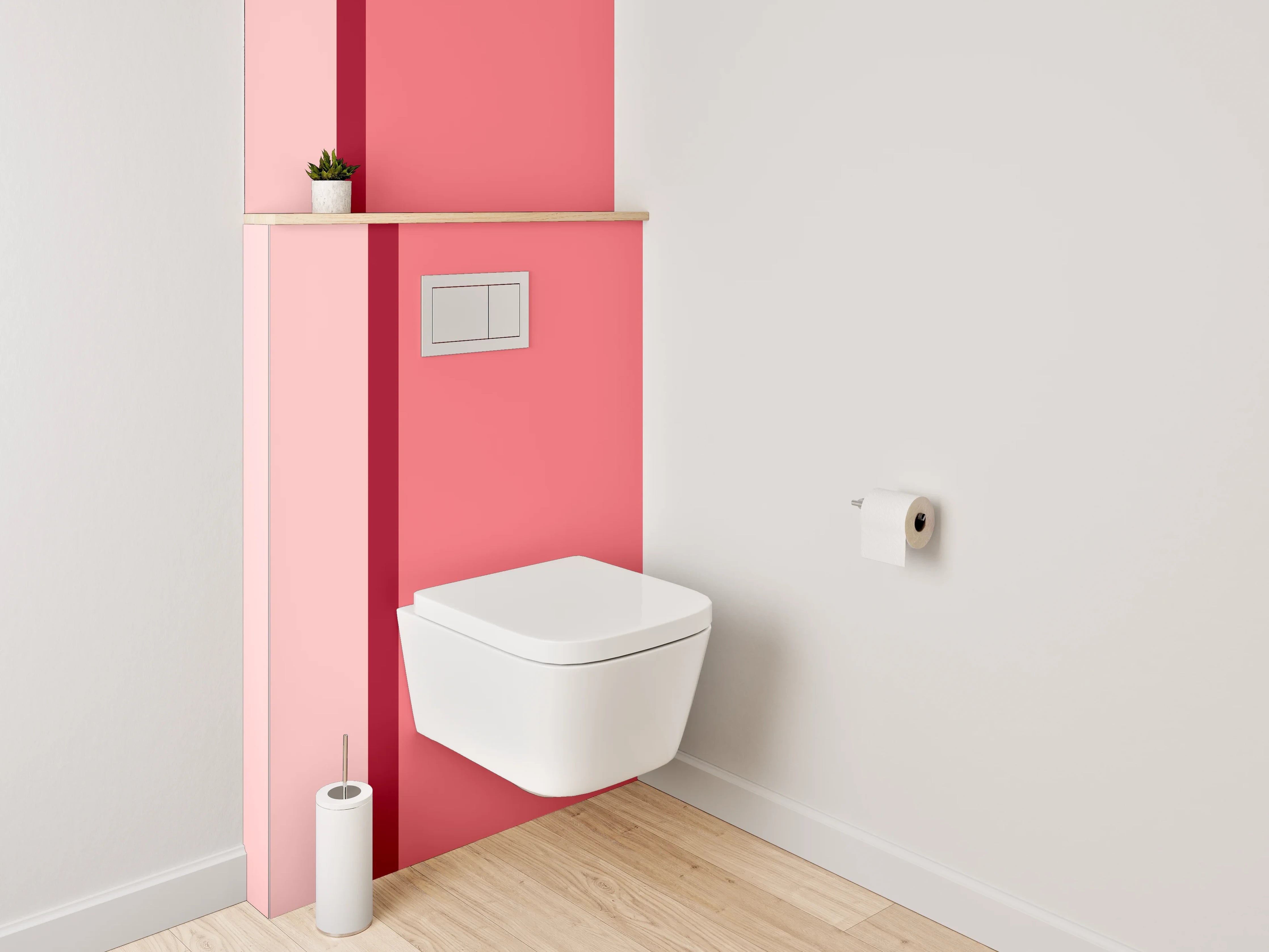 WC-Rückwand - Rosa Zweifarbige Streifenoptik