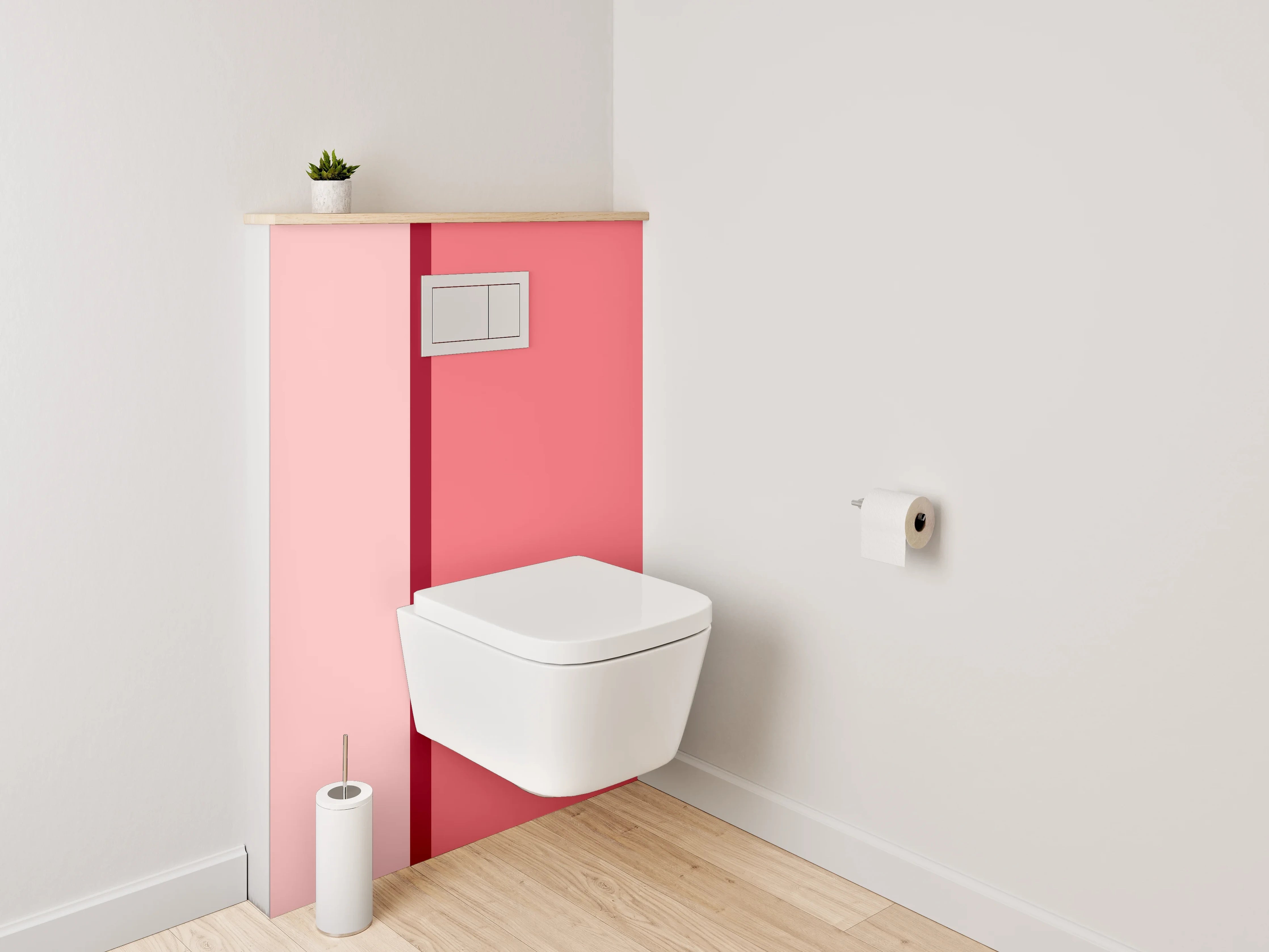 WC-Rückwand - Rosa Zweifarbige Streifenoptik