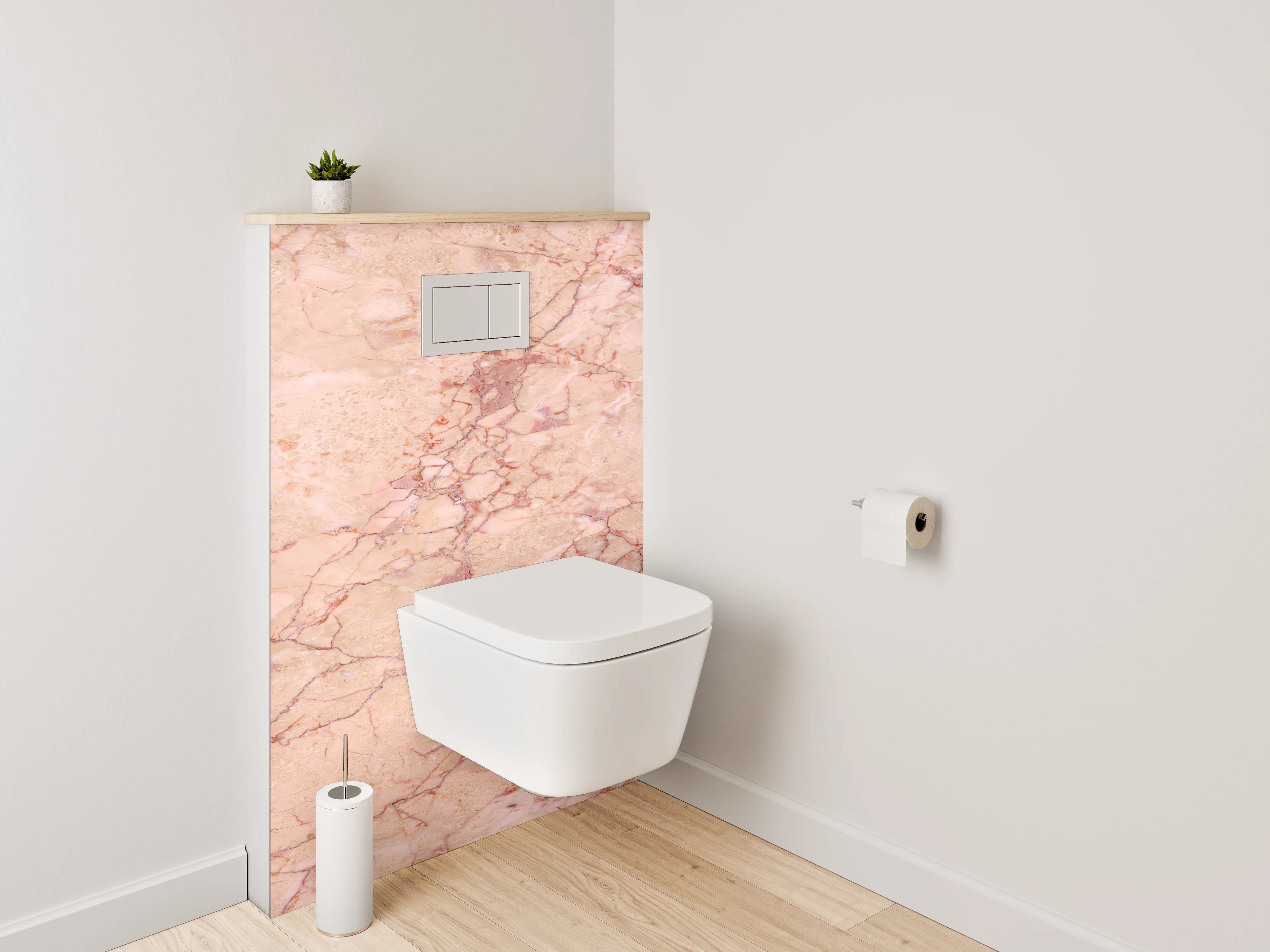 WC-Rückwand - Rosé Marmor mit natürlicher Maserung