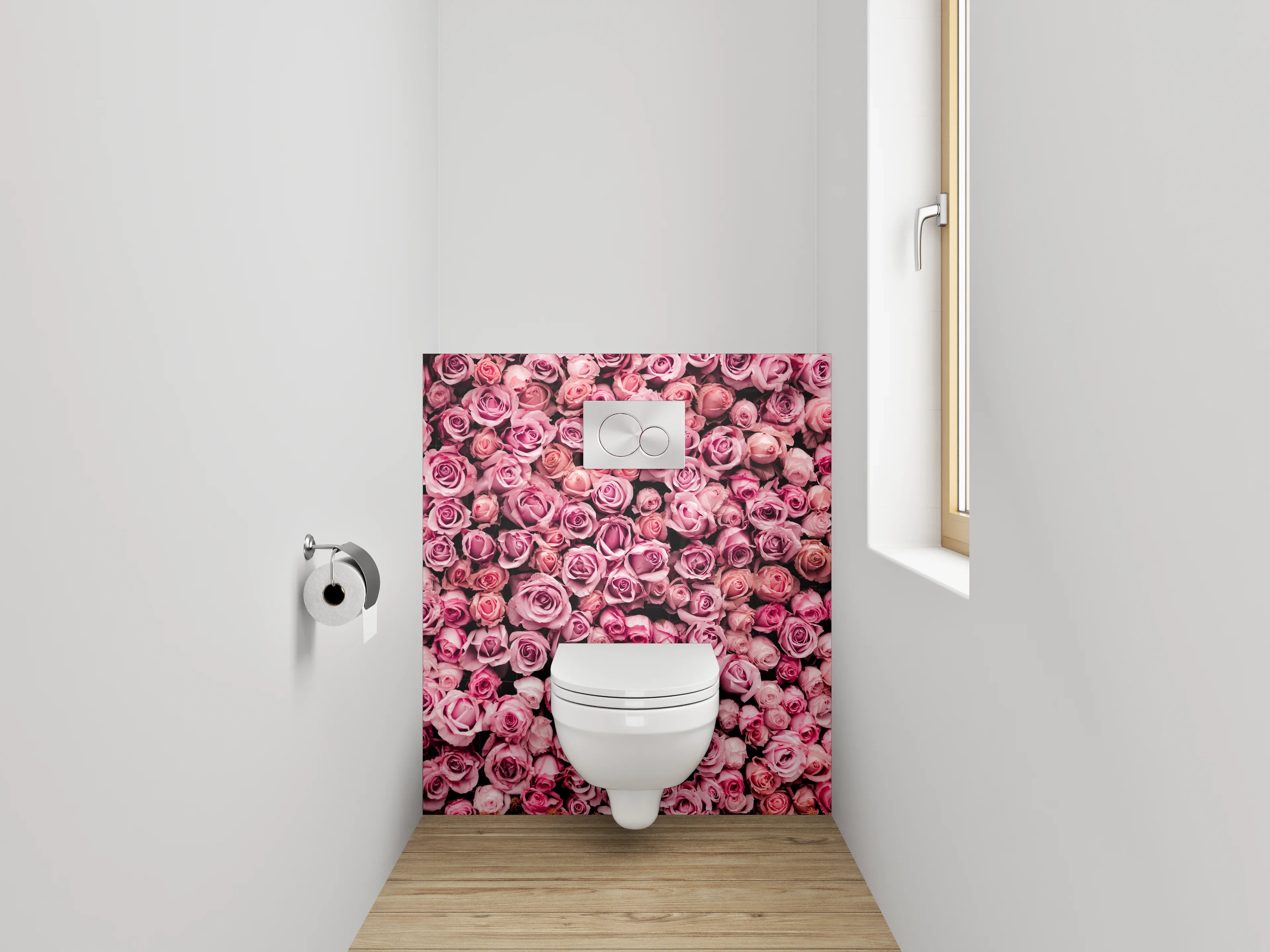 WC-Rückwand - Rosenwand Blütenpracht Dekor