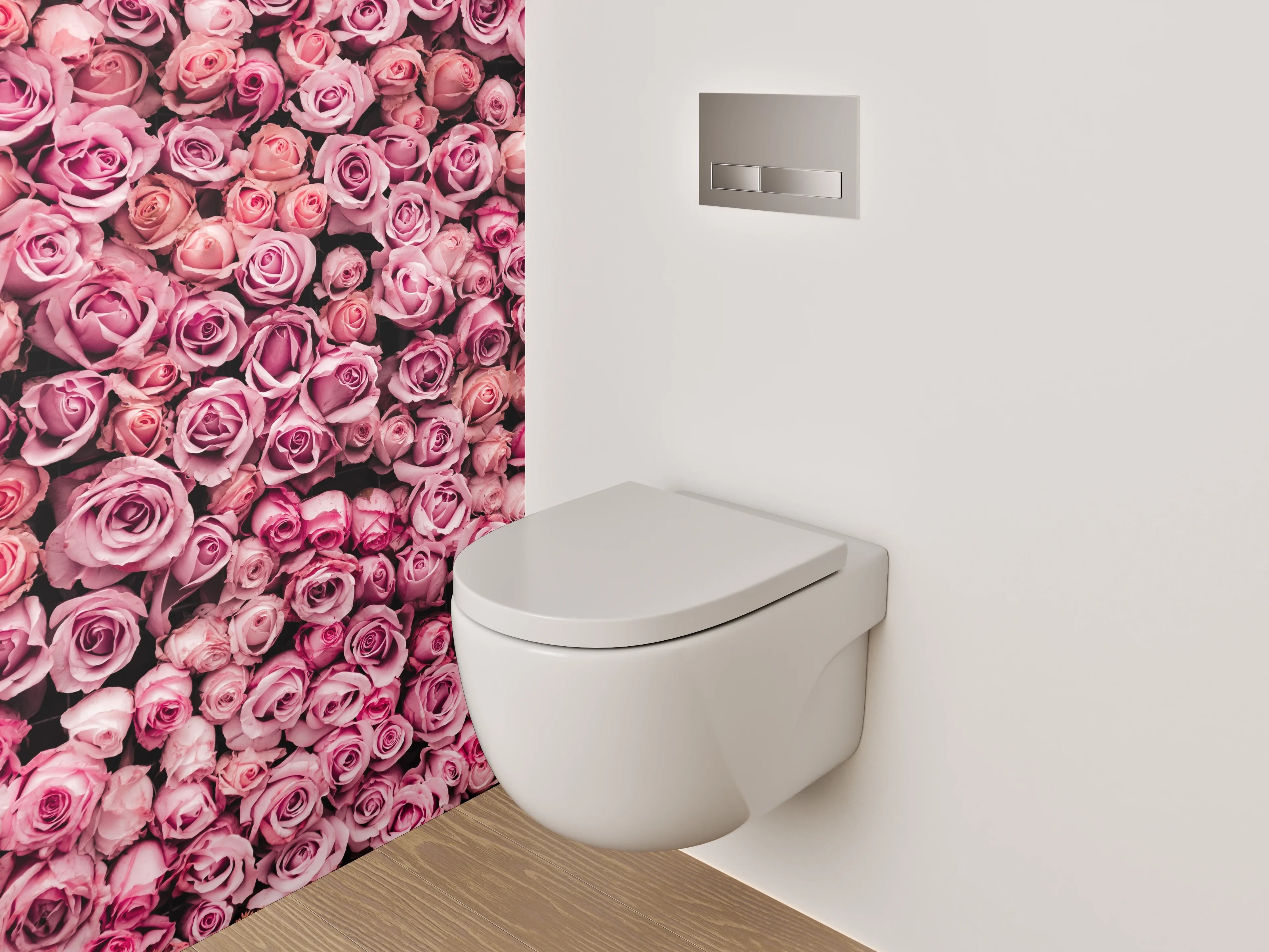 WC-Rückwand - Rosenwand Blütenpracht Dekor