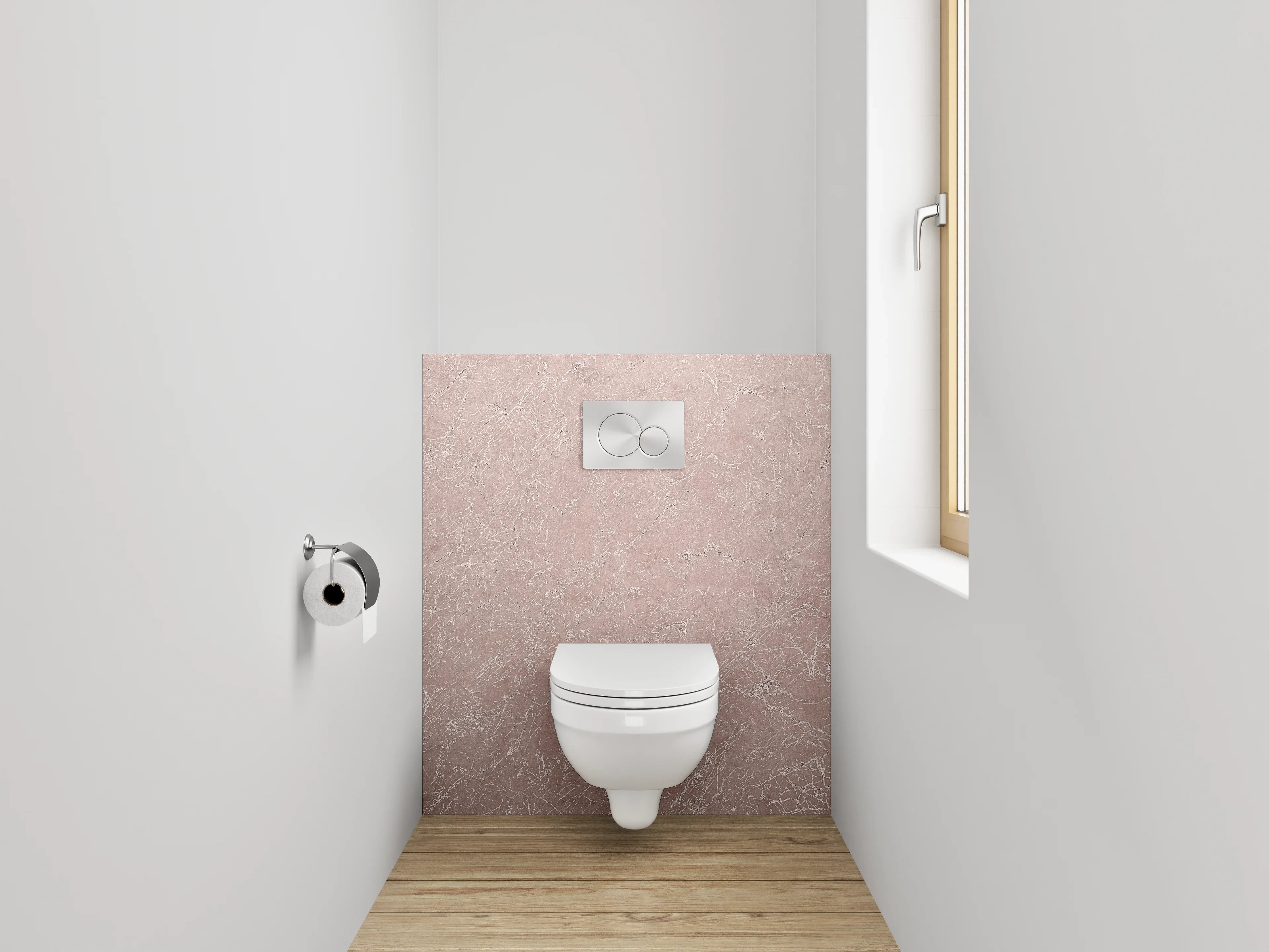 WC-Rückwand - Roséstruktur Marmor Optik Oberfläche