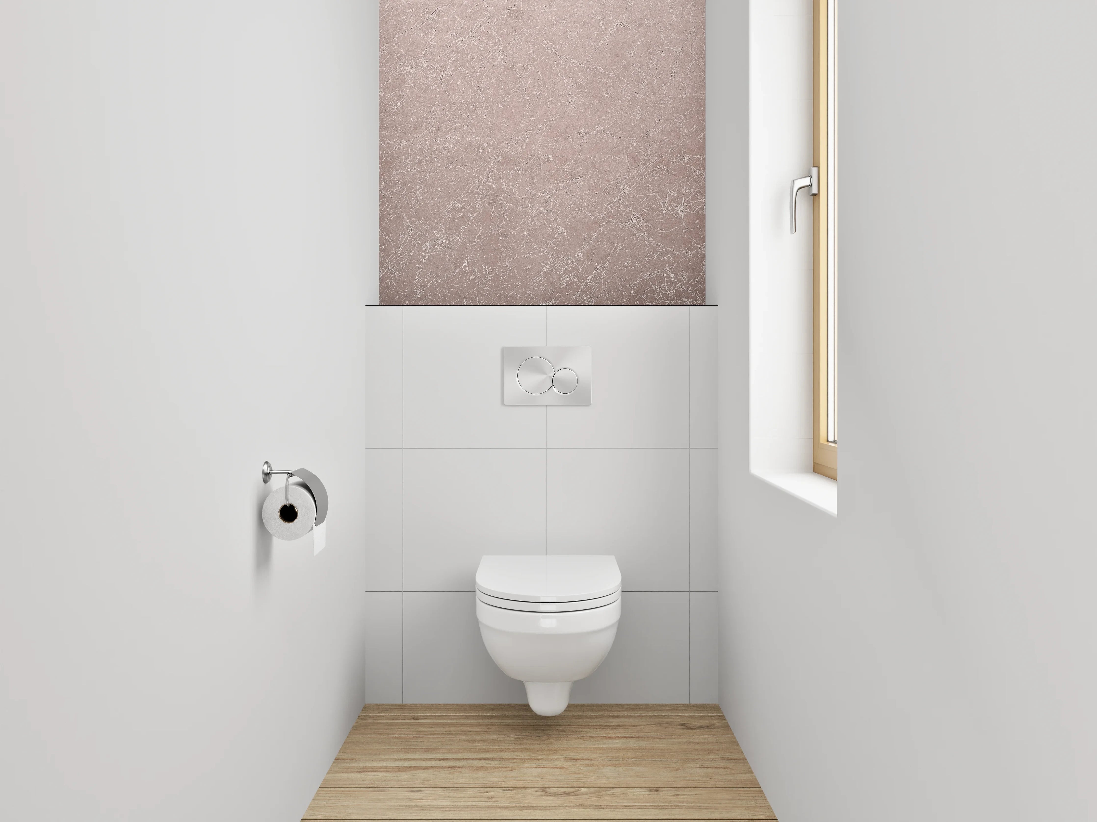 WC-Rückwand - Roséstruktur Marmor Optik Oberfläche
