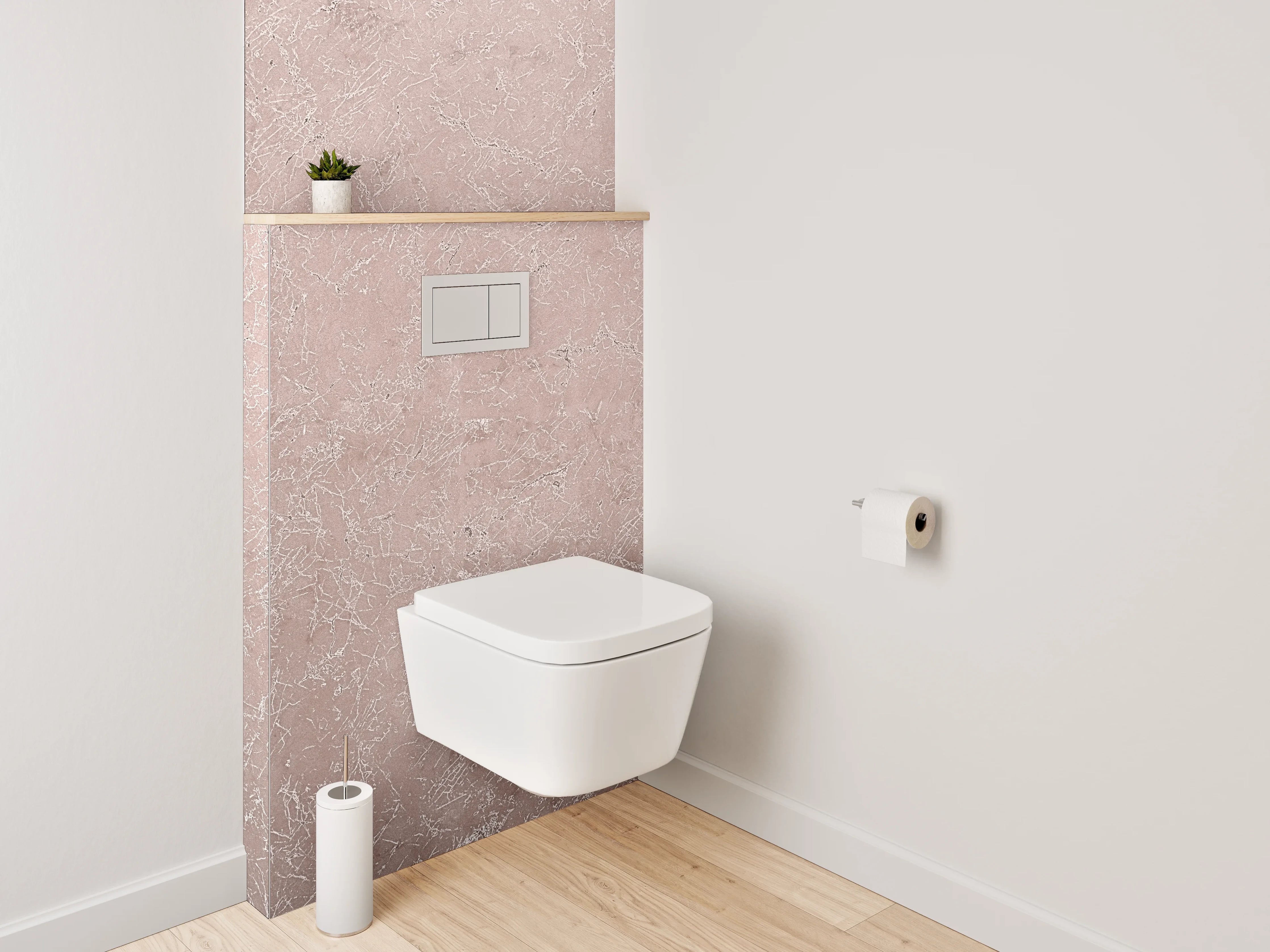 WC-Rückwand - Roséstruktur Marmor Optik Oberfläche