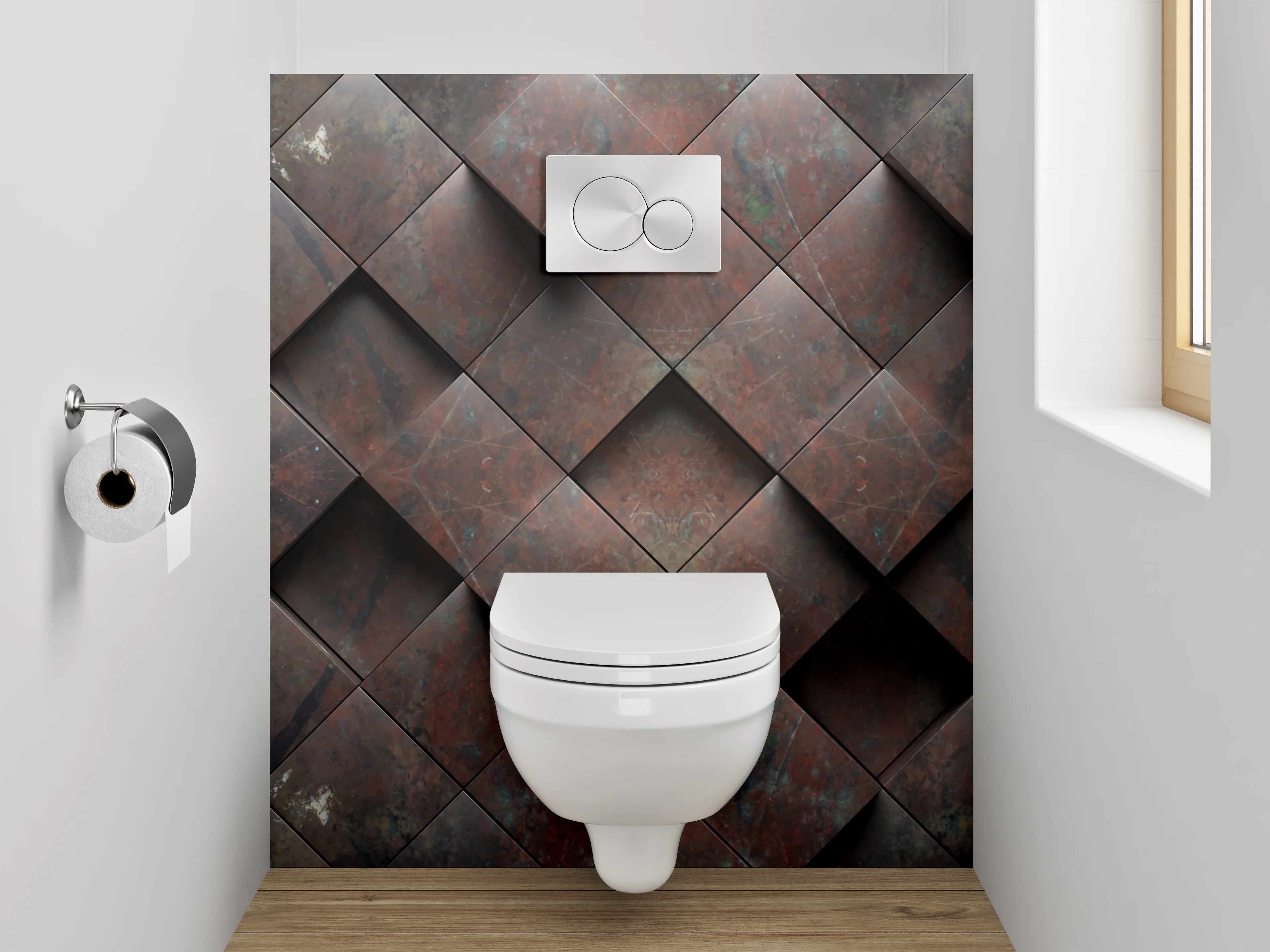 WC-Rückwand - Rost-Optik Mosaikfliesen Wanddekor