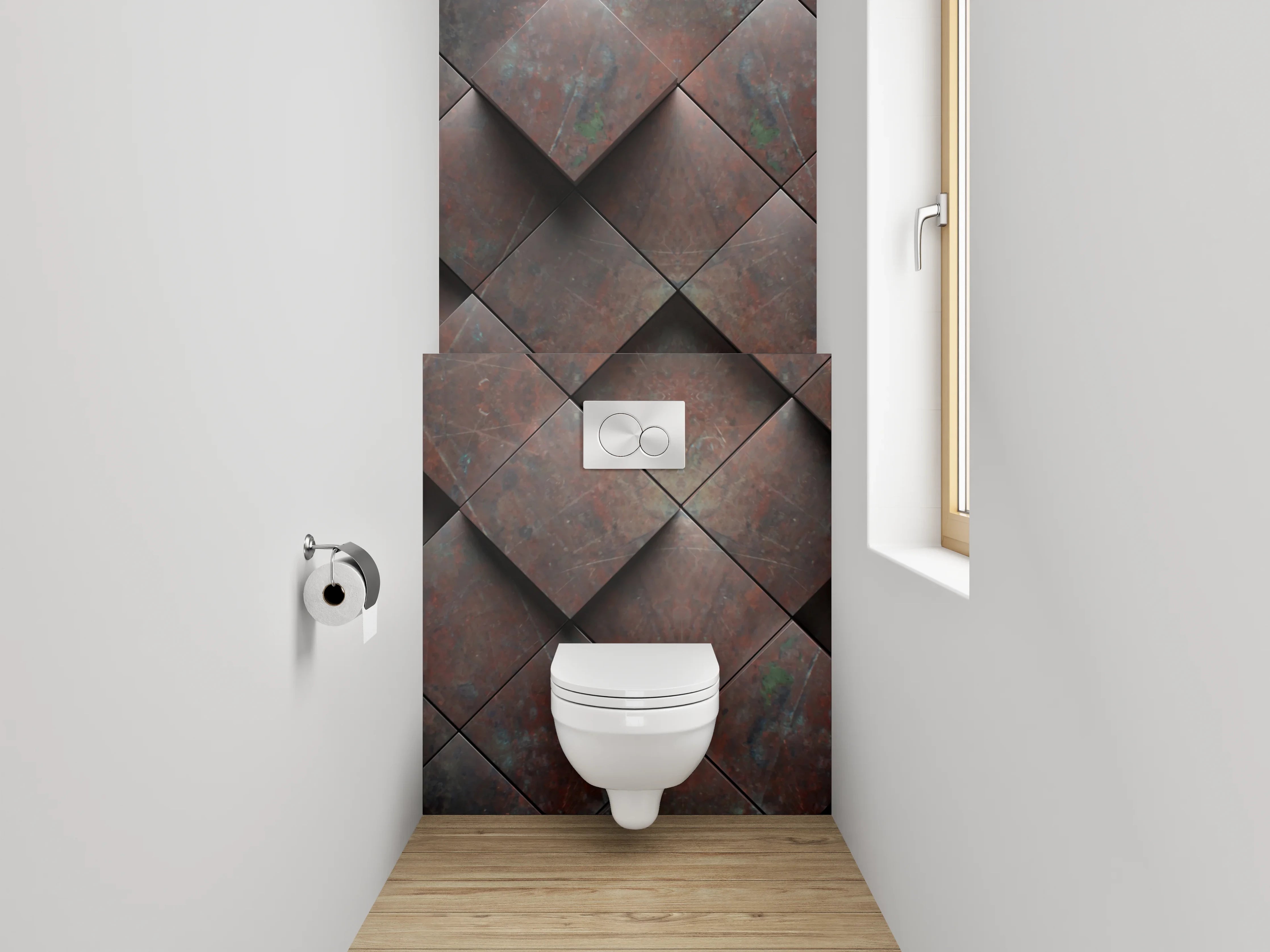 WC-Rückwand - Rost-Optik Mosaikfliesen Wanddekor