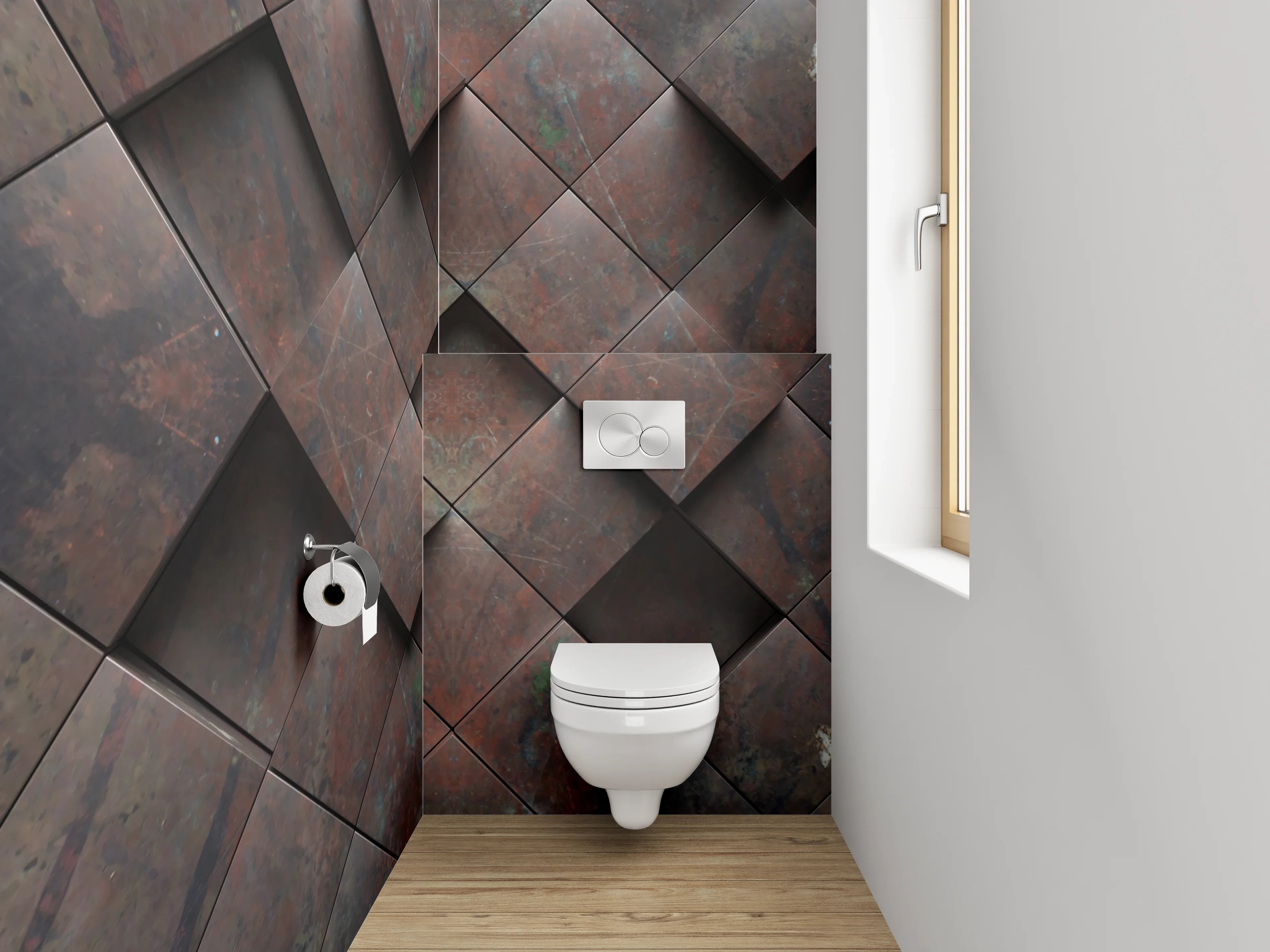 WC-Rückwand - Rost-Optik Mosaikfliesen Wanddekor