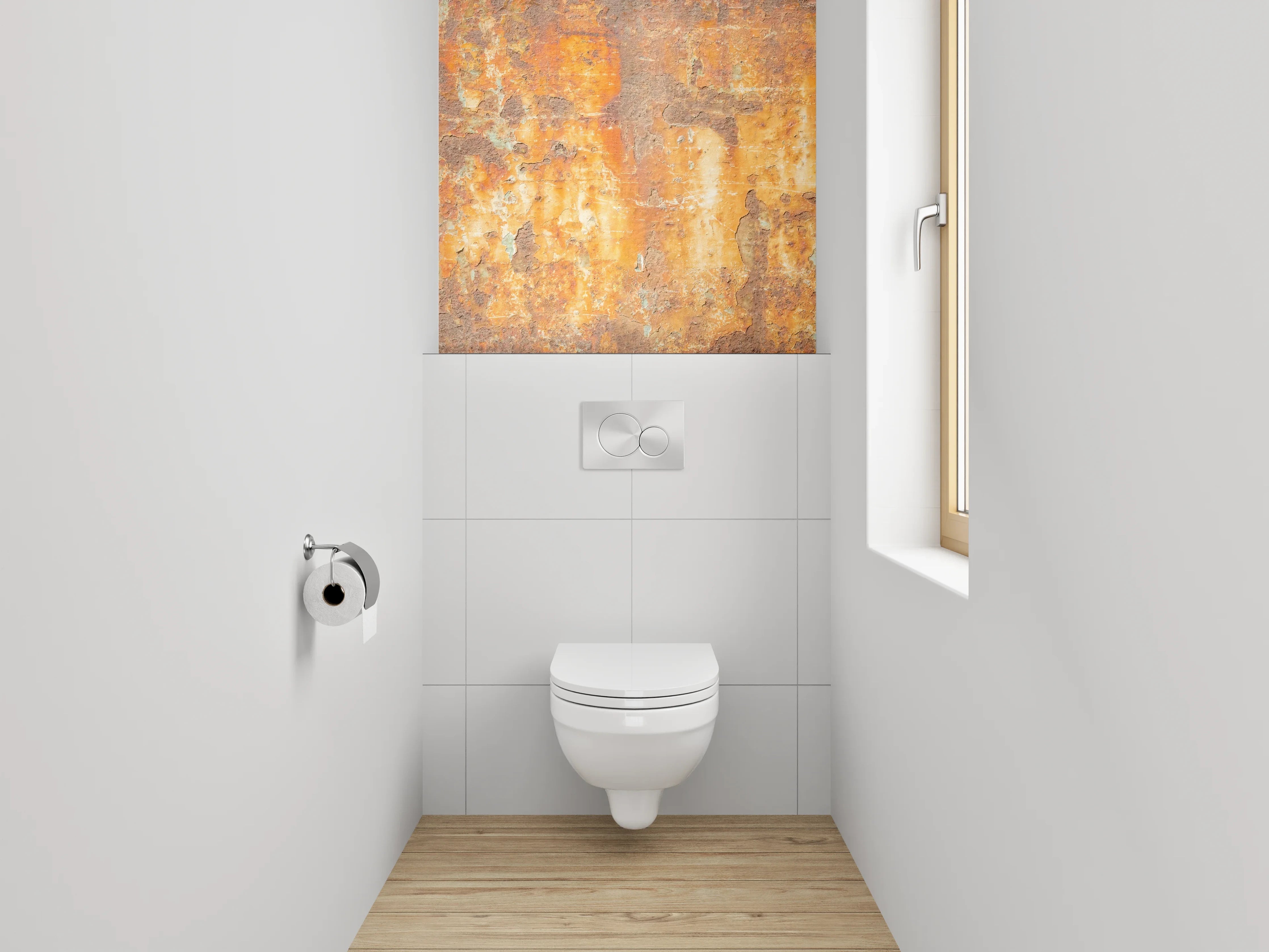 WC-Rückwand - Rostige Metallstruktur Vintage Look