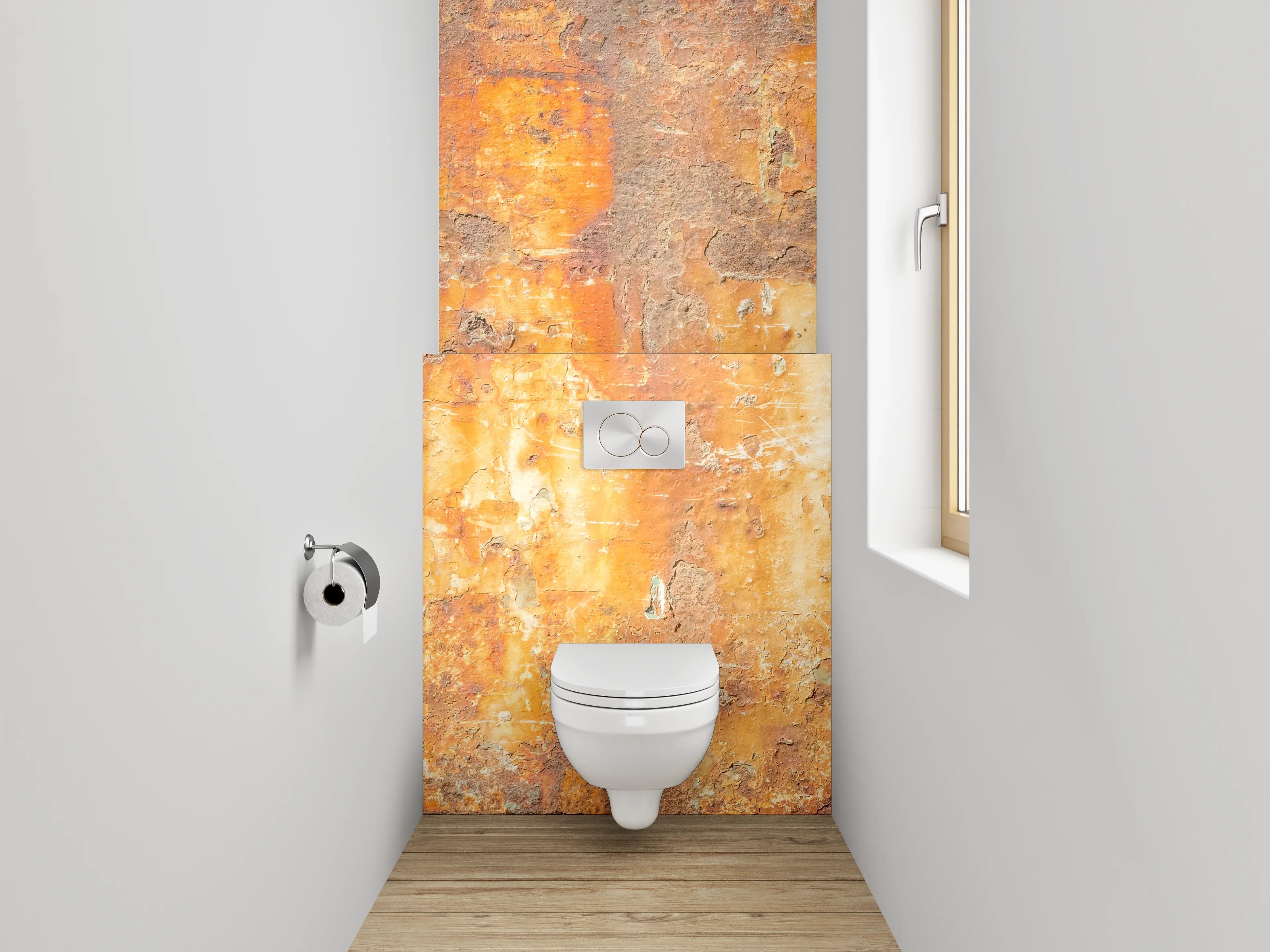 WC-Rückwand - Rostige Metallstruktur Vintage Look