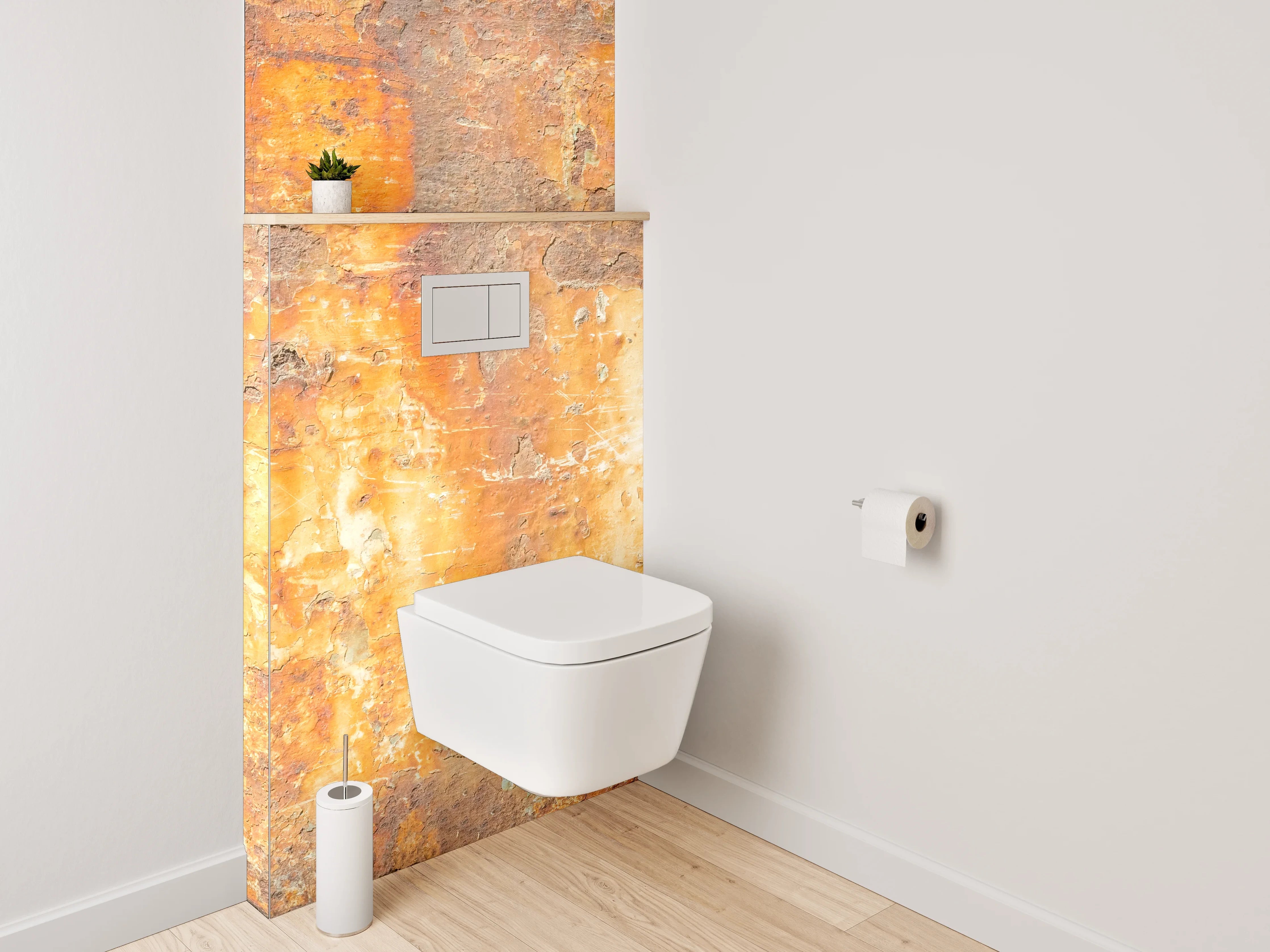 WC-Rückwand - Rostige Metallstruktur Vintage Look