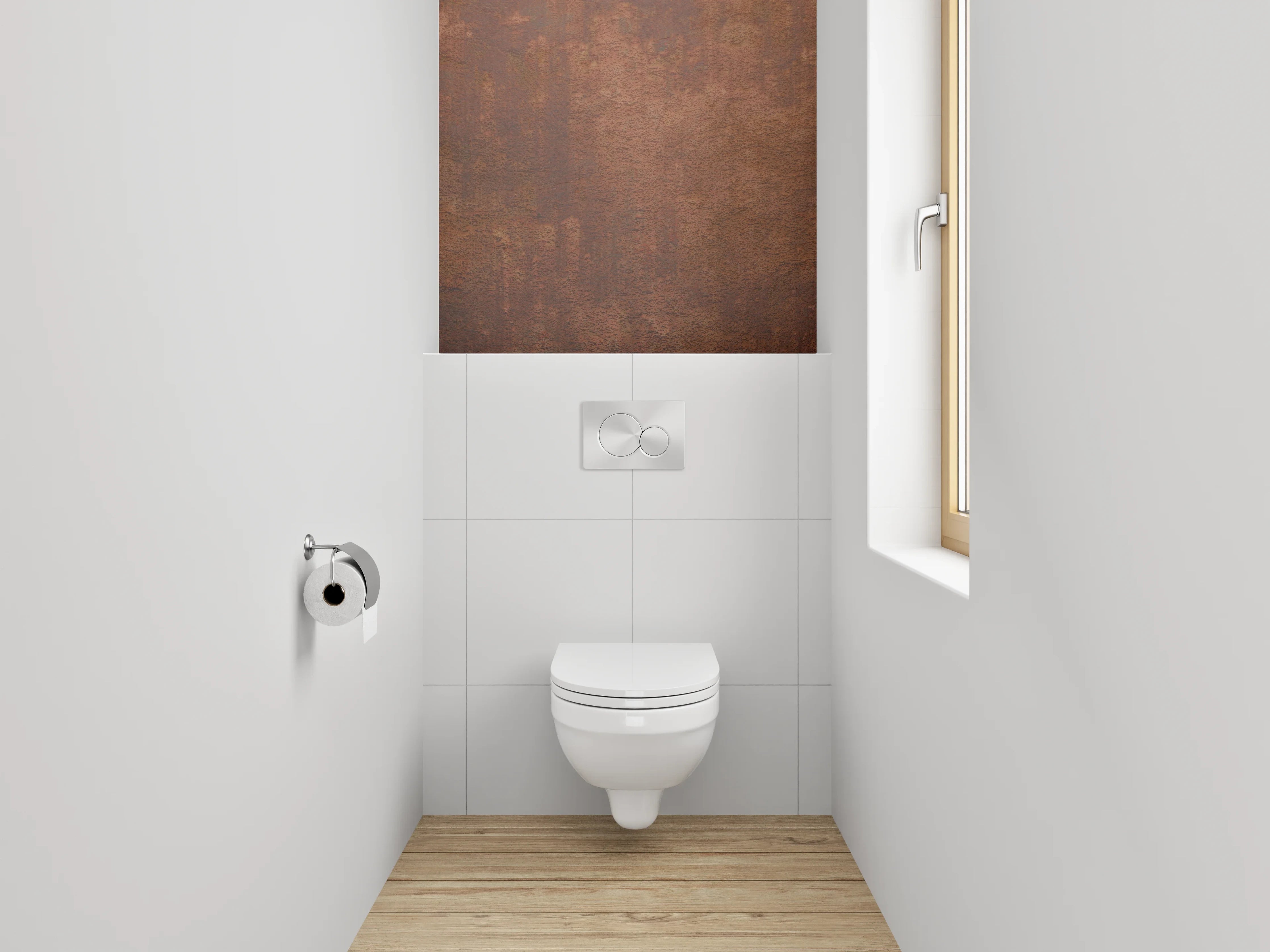 WC-Rückwand - Rostoptik Braun Beton Design