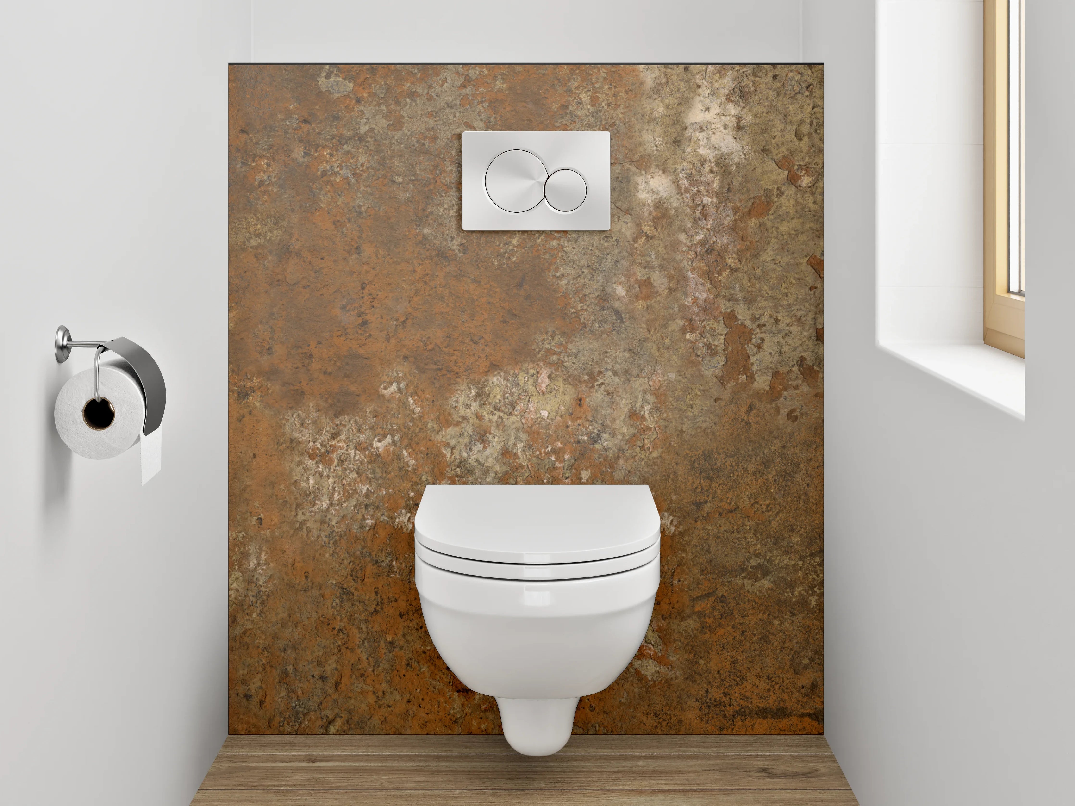 WC-Rückwand - Rostoptik Fliese Braun Grau