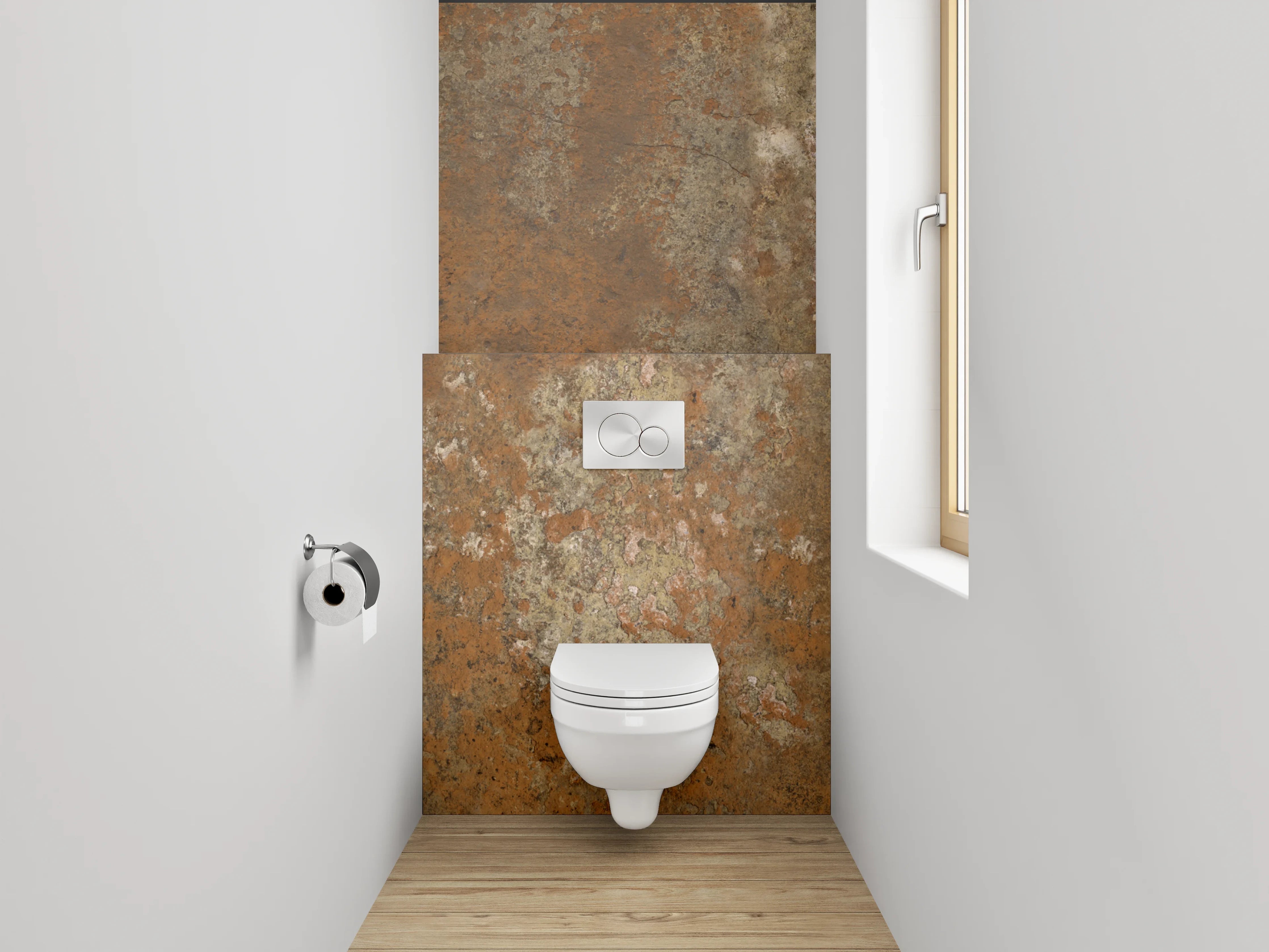 WC-Rückwand - Rostoptik Fliese Braun Grau