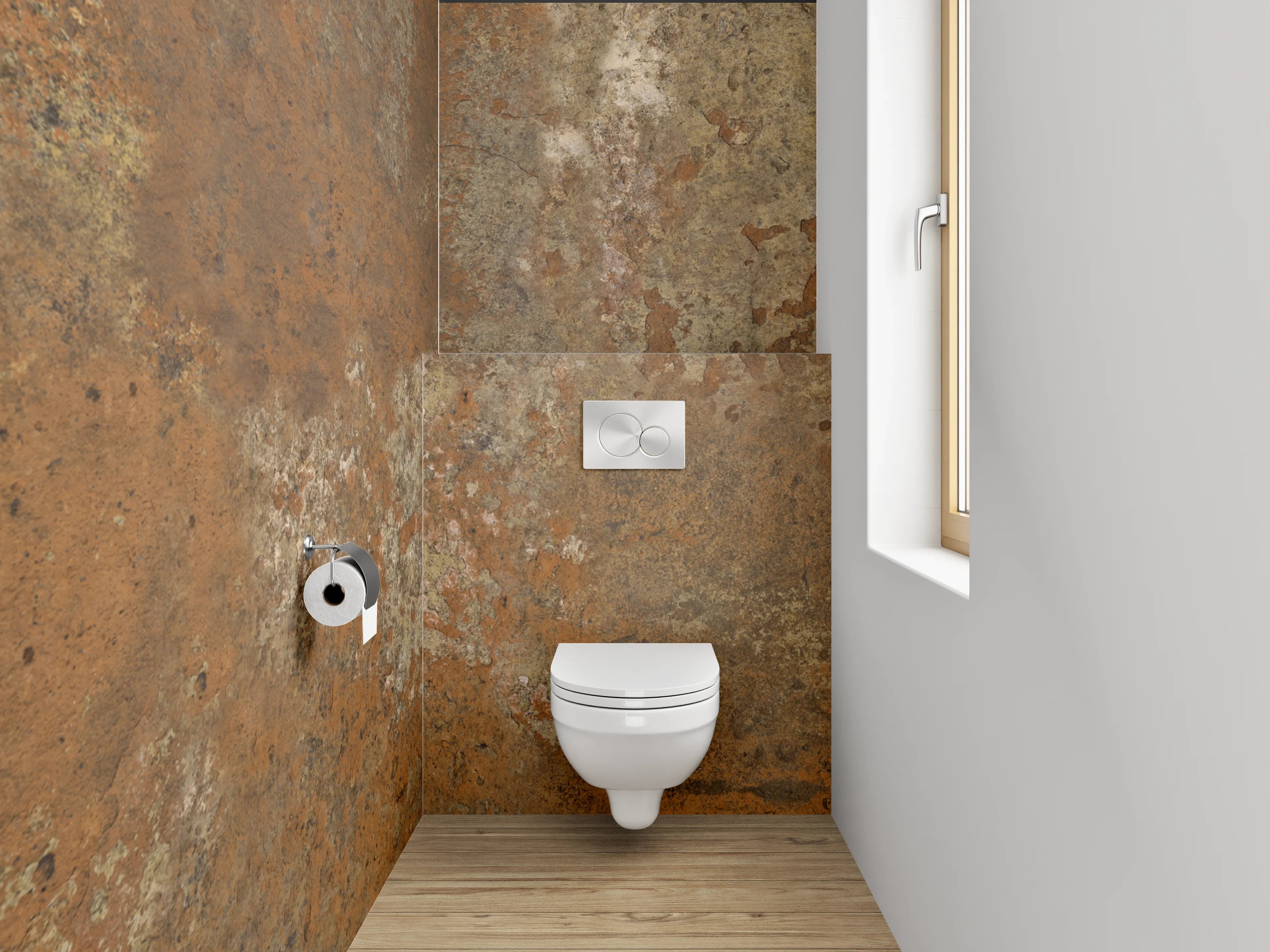 WC-Rückwand - Rostoptik Fliese Braun Grau