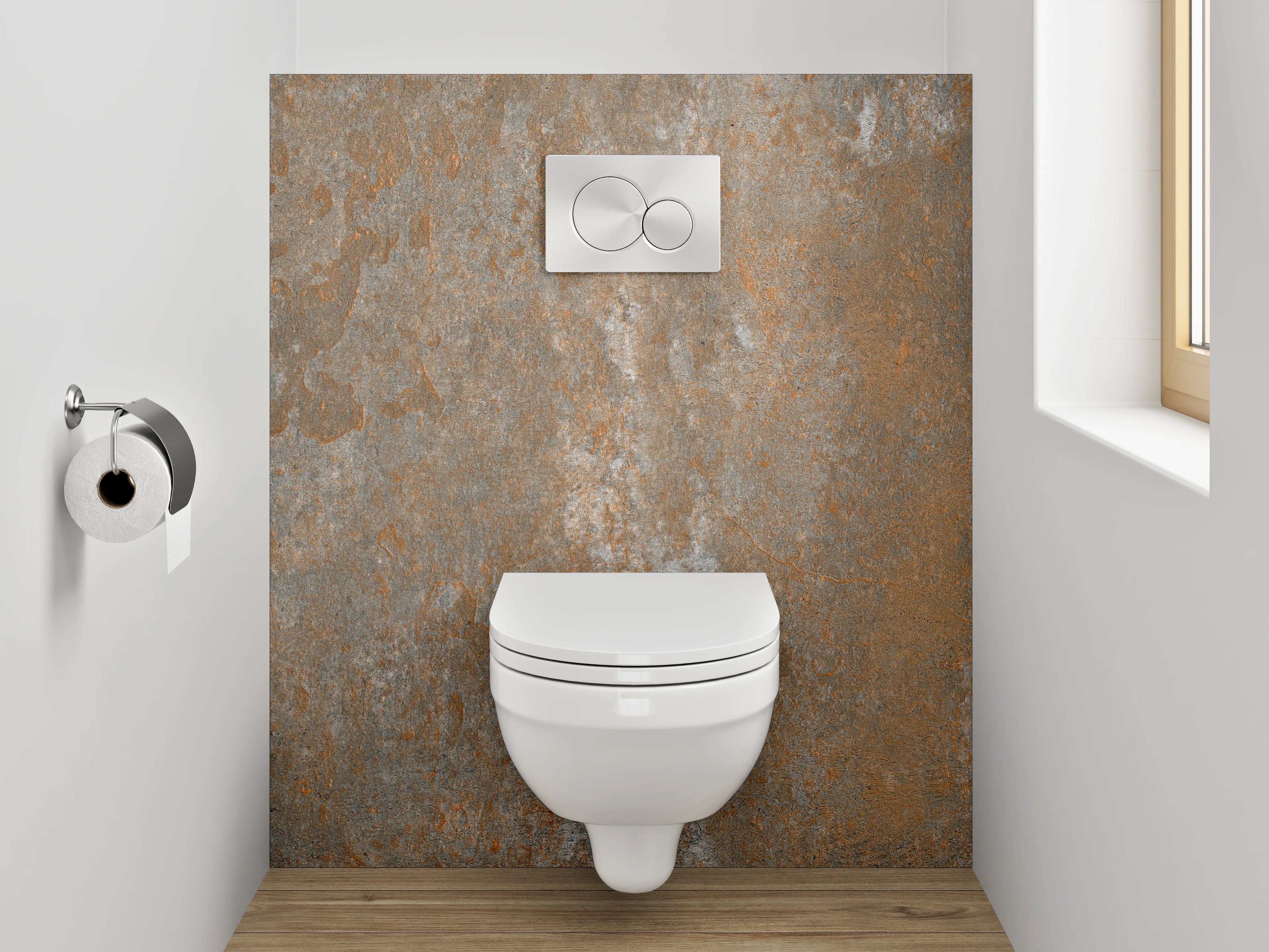 WC-Rückwand - Rostoptik Fliesen Braun Grau Modern