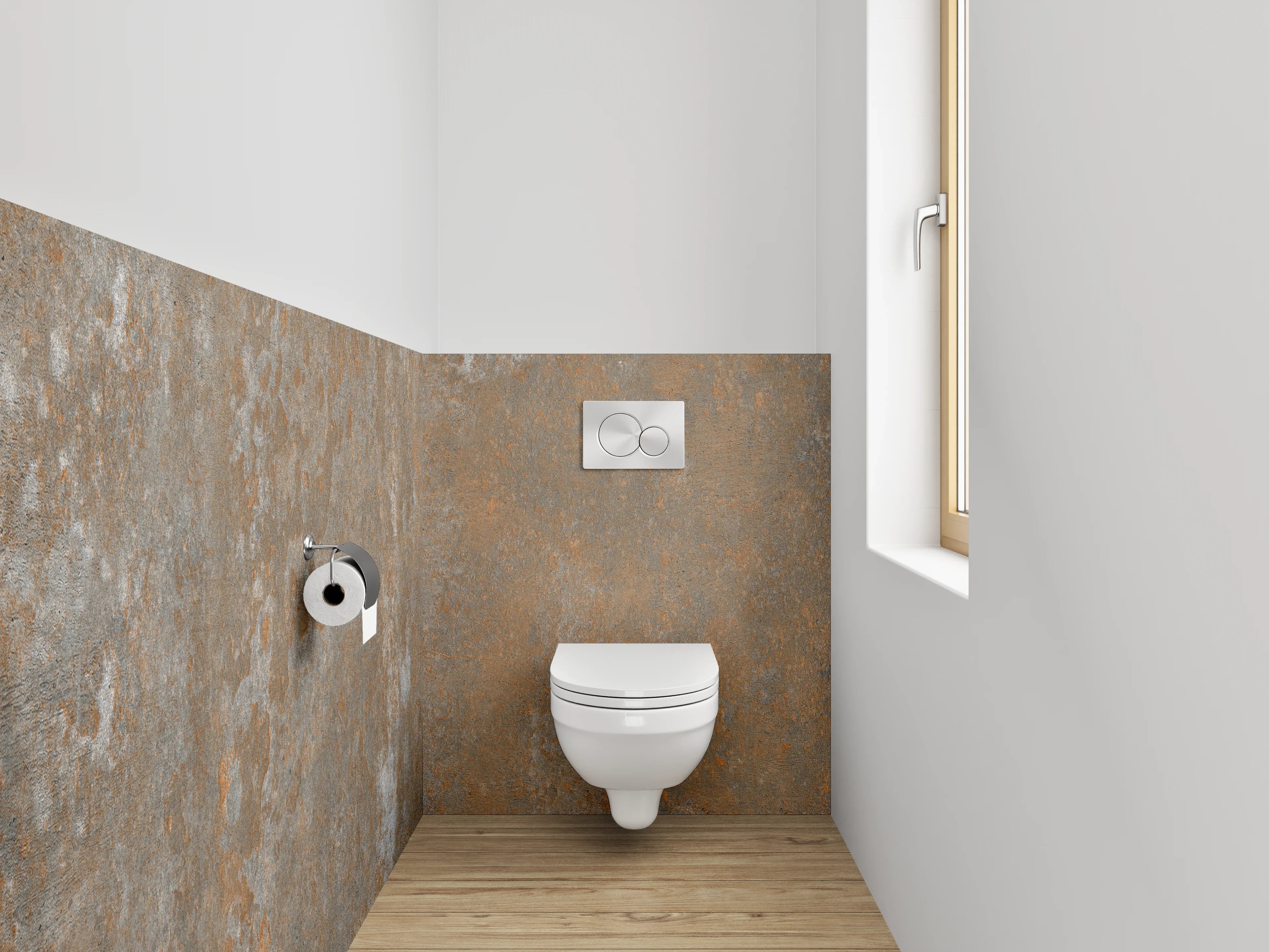 WC-Rückwand - Rostoptik Fliesen Braun Grau Modern