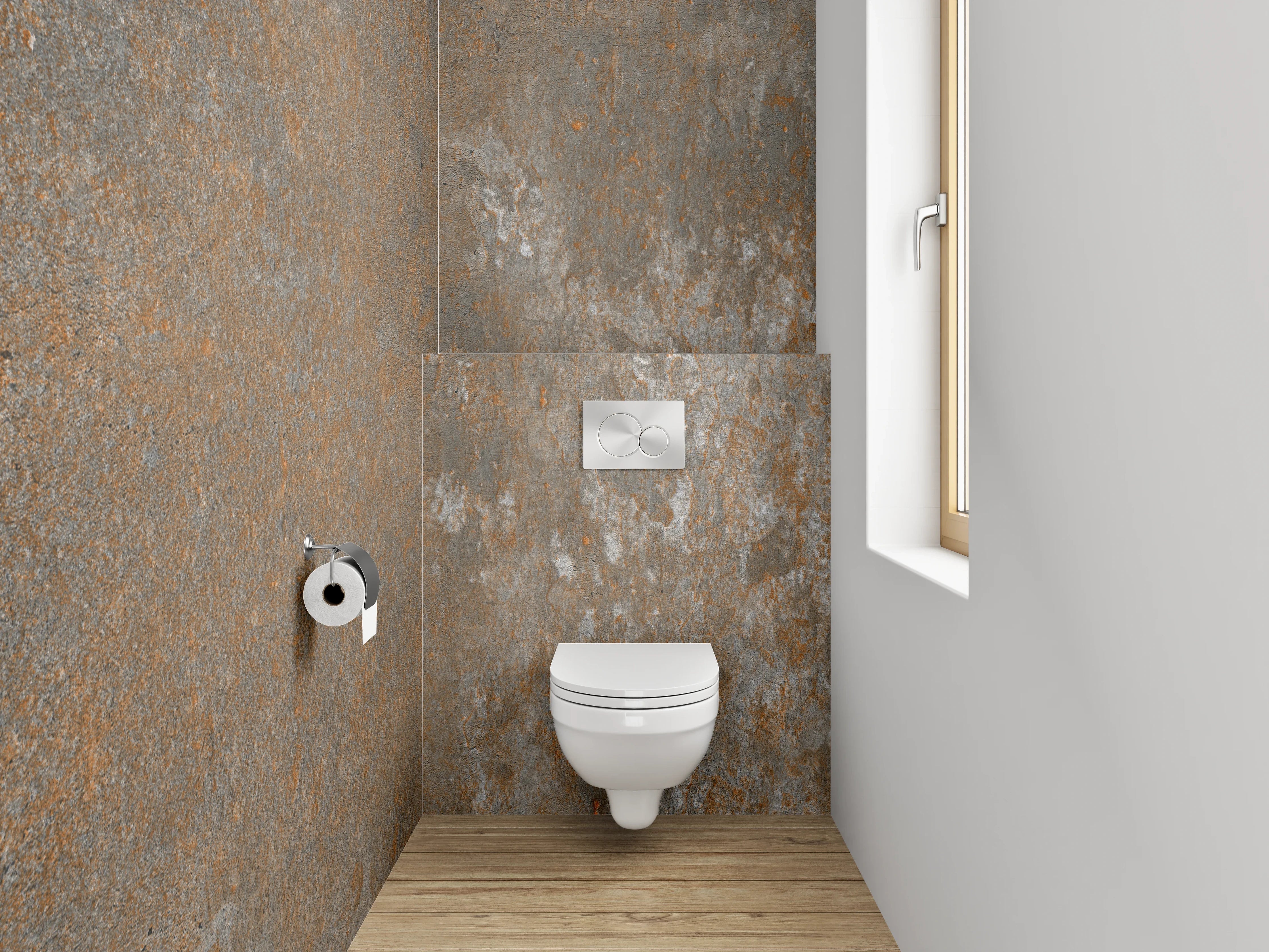 WC-Rückwand - Rostoptik Fliesen Braun Grau