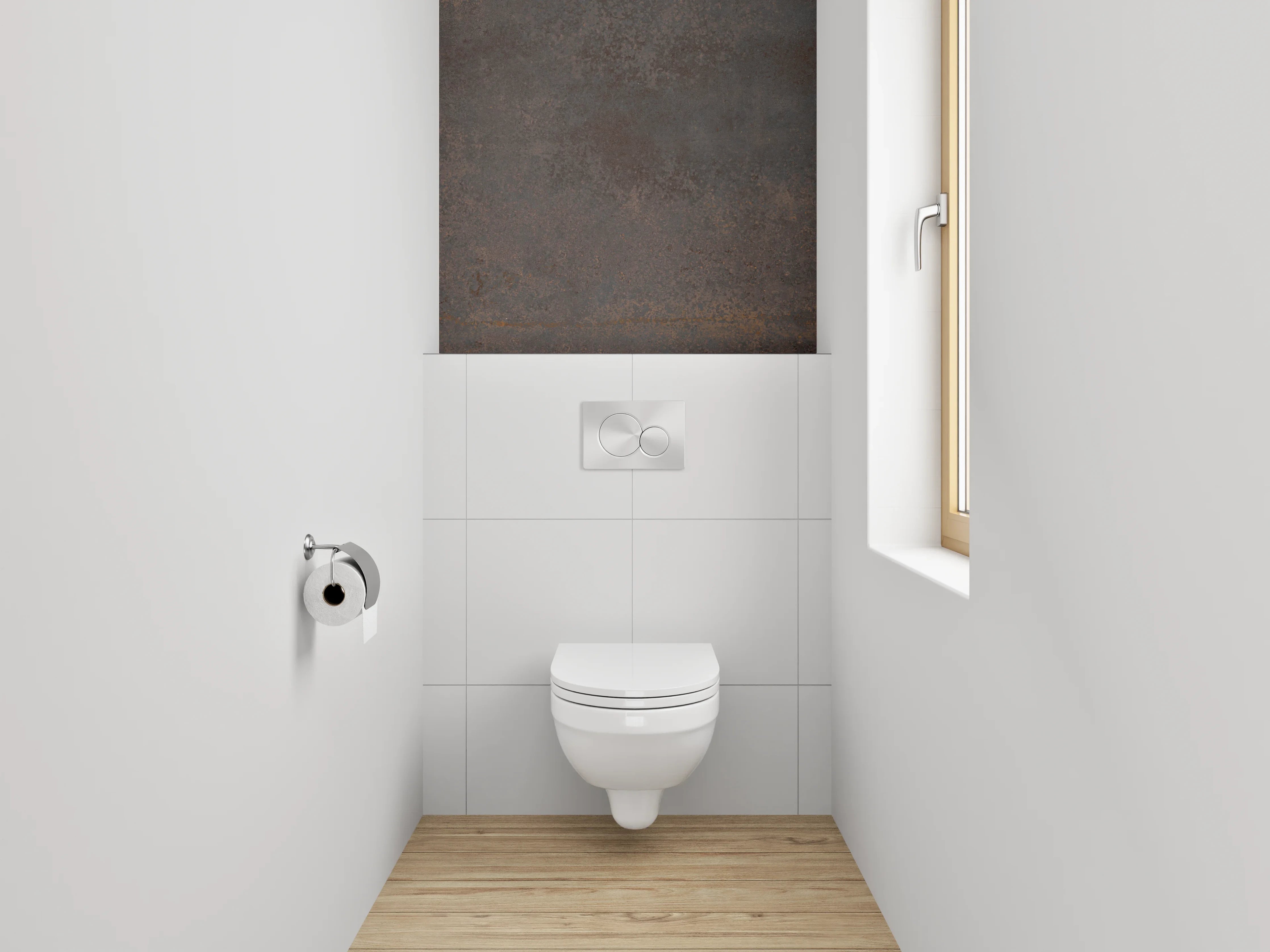 WC-Rückwand - Rostoptik Fliesen Dunkelbraun Metallisch