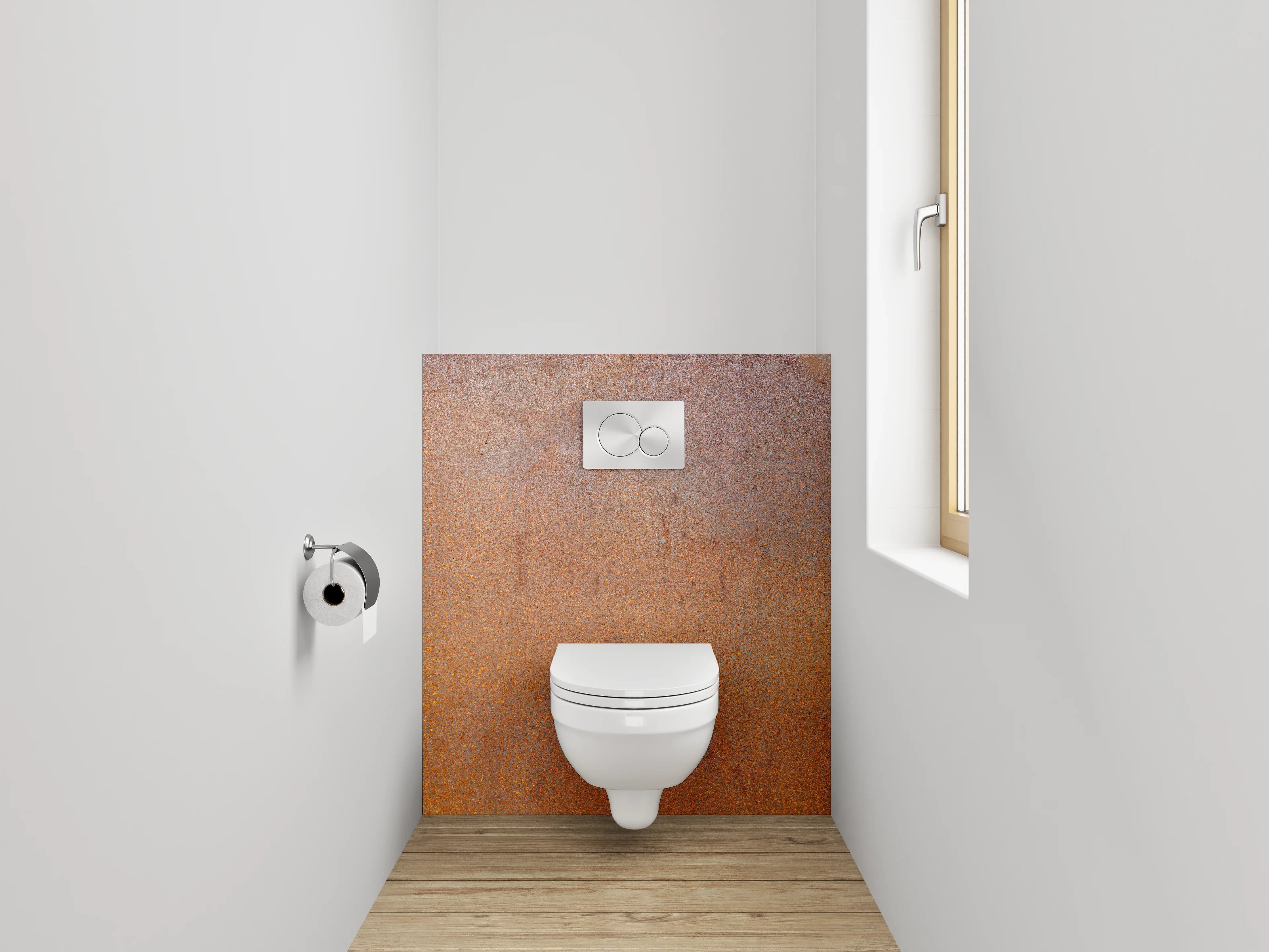 WC-Rückwand - Rostoptik Industrial Design