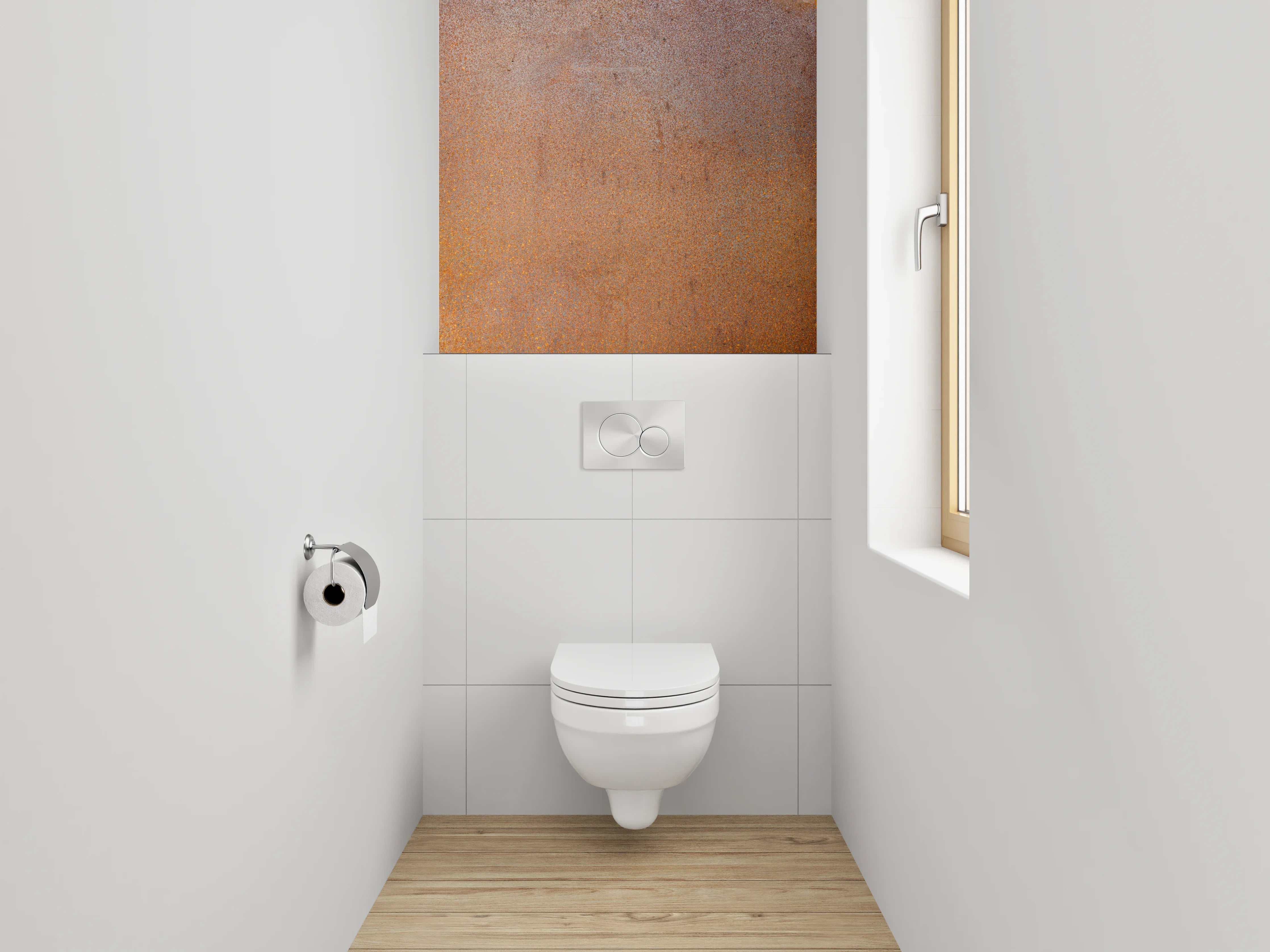 WC-Rückwand - Rostoptik Industrial Design