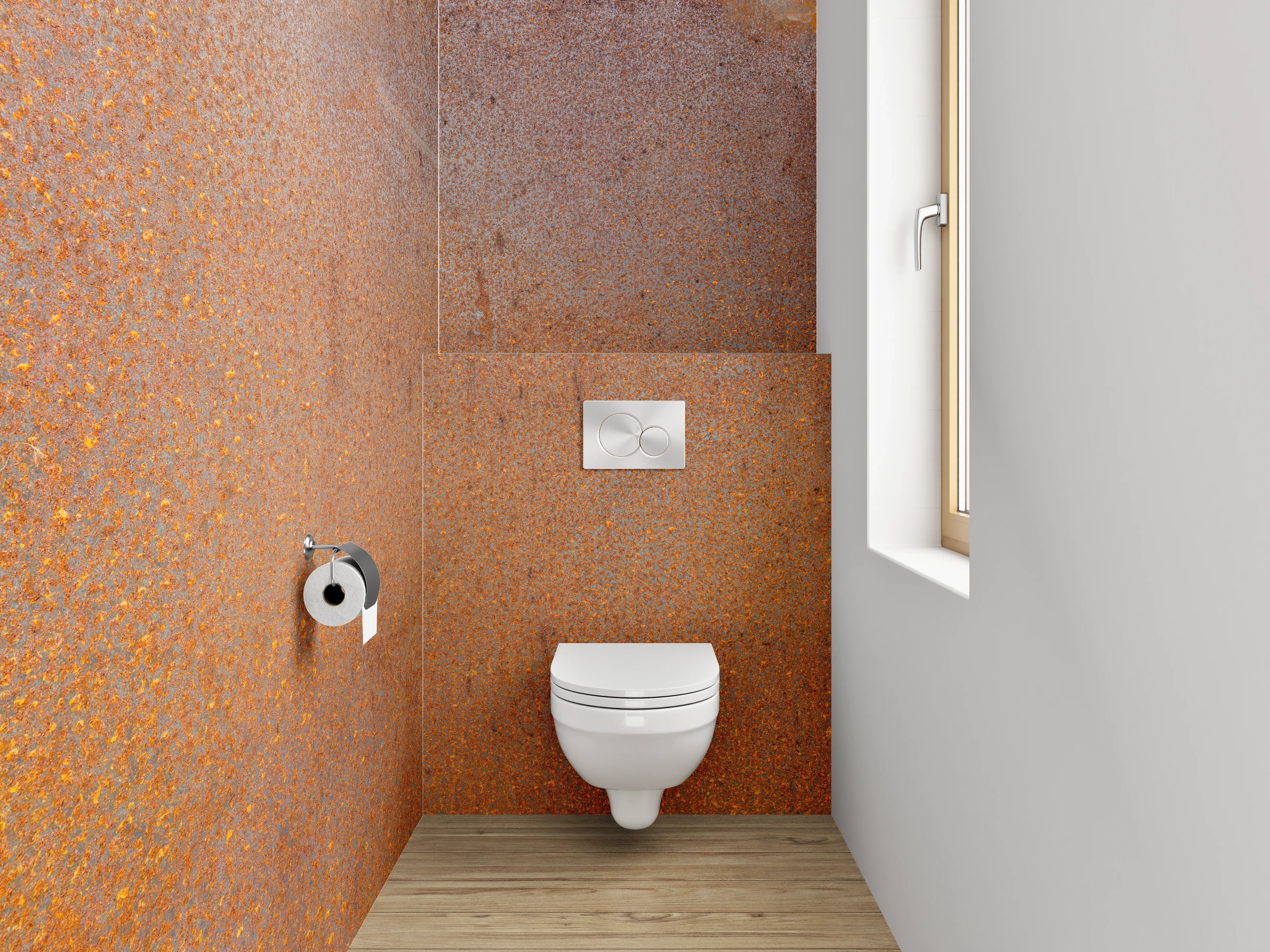 WC-Rückwand - Rostoptik Industrial Design